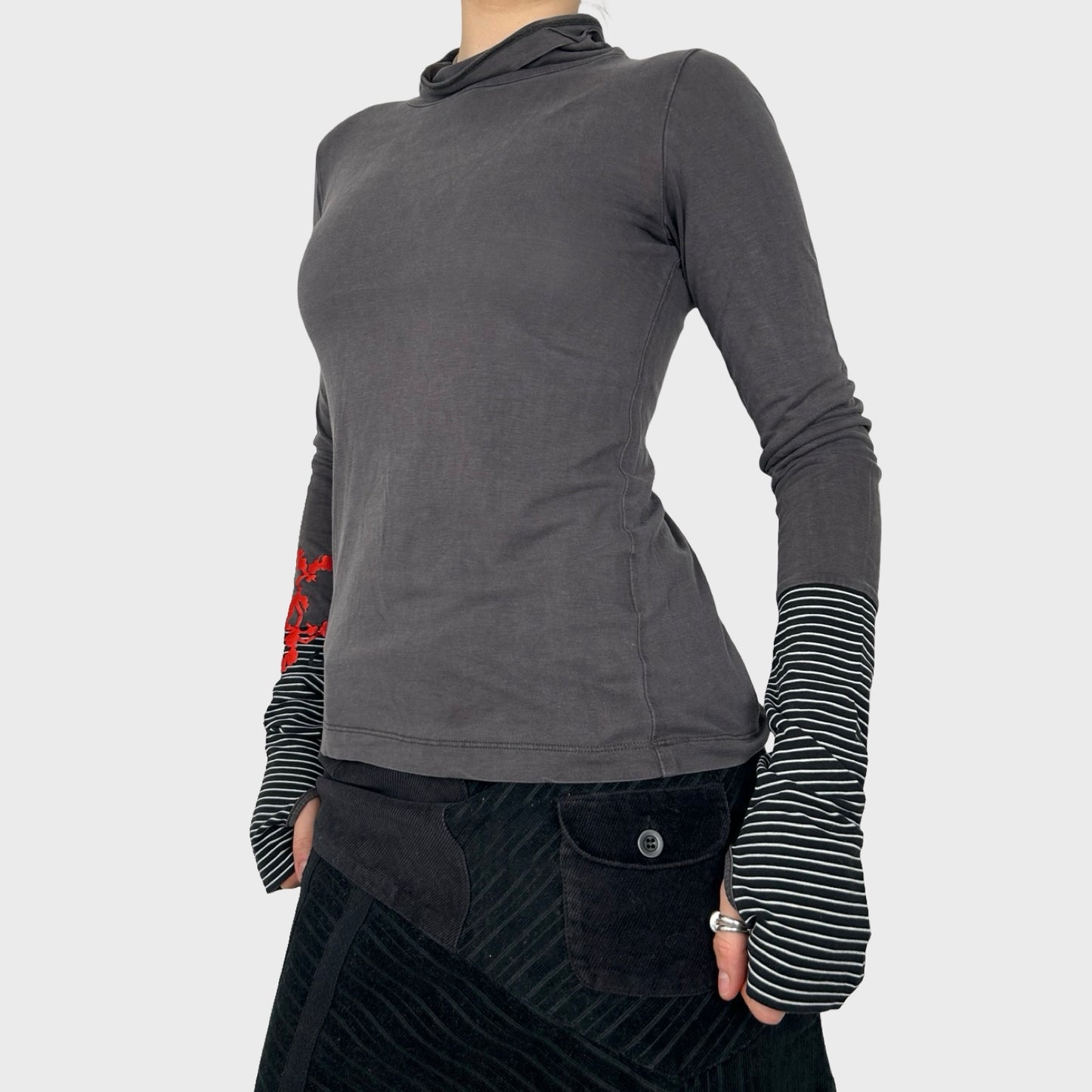 Cop Copine Long Sleeve Top with Thumb Holes - S/M