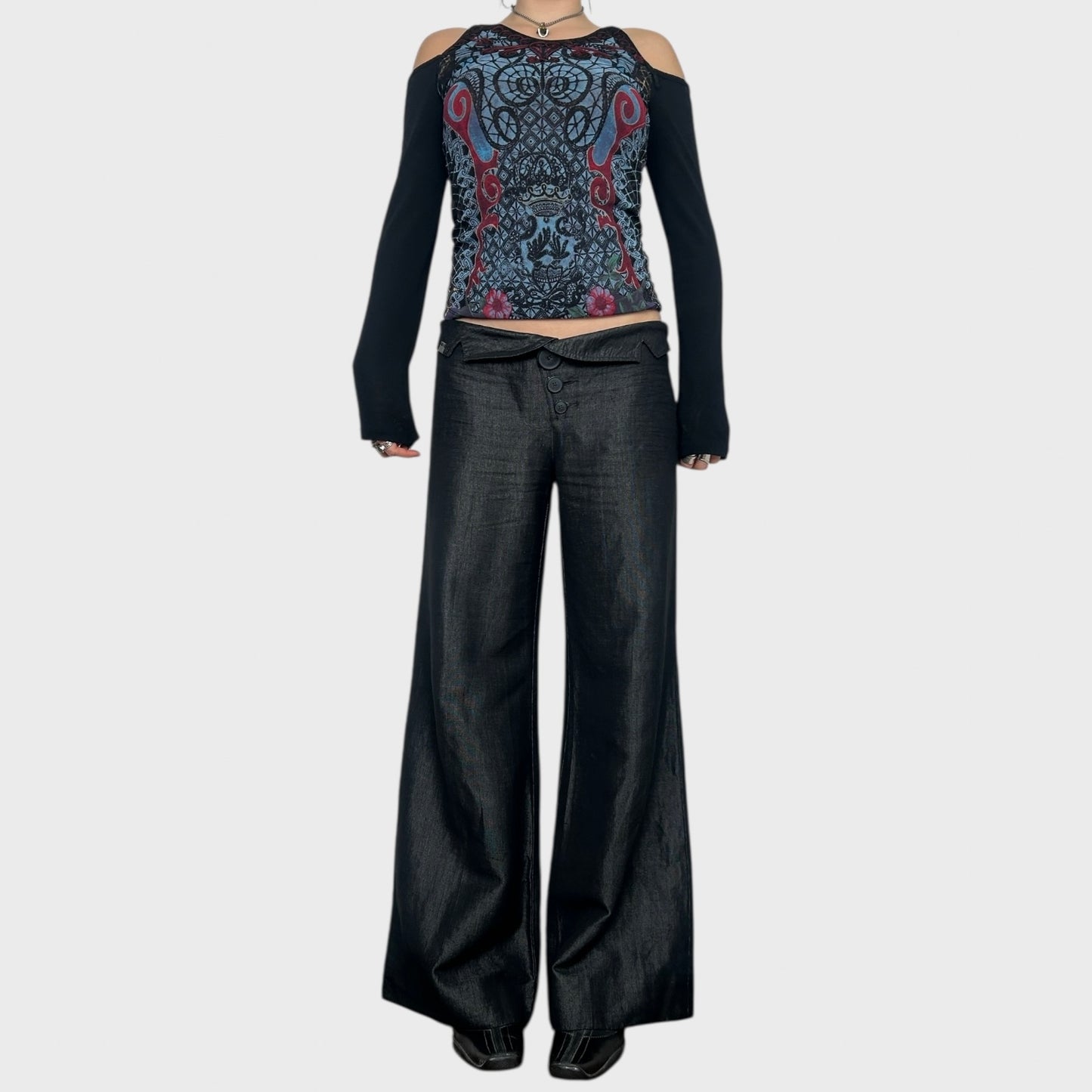 Cop Copine Iridescent Wide Leg Trousers - L