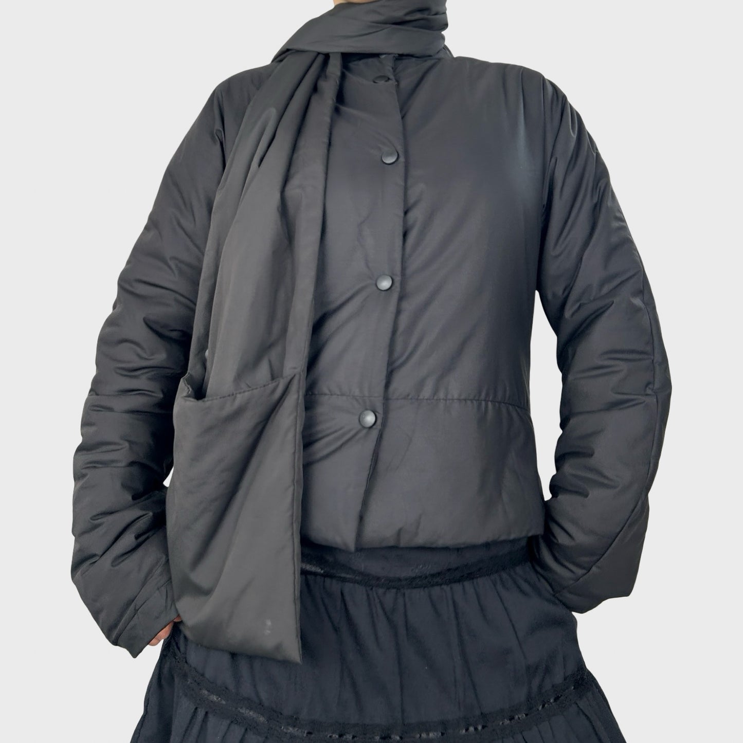 Cop Copine Puffer Jacket with Bag/Scarf Attachment - S/M