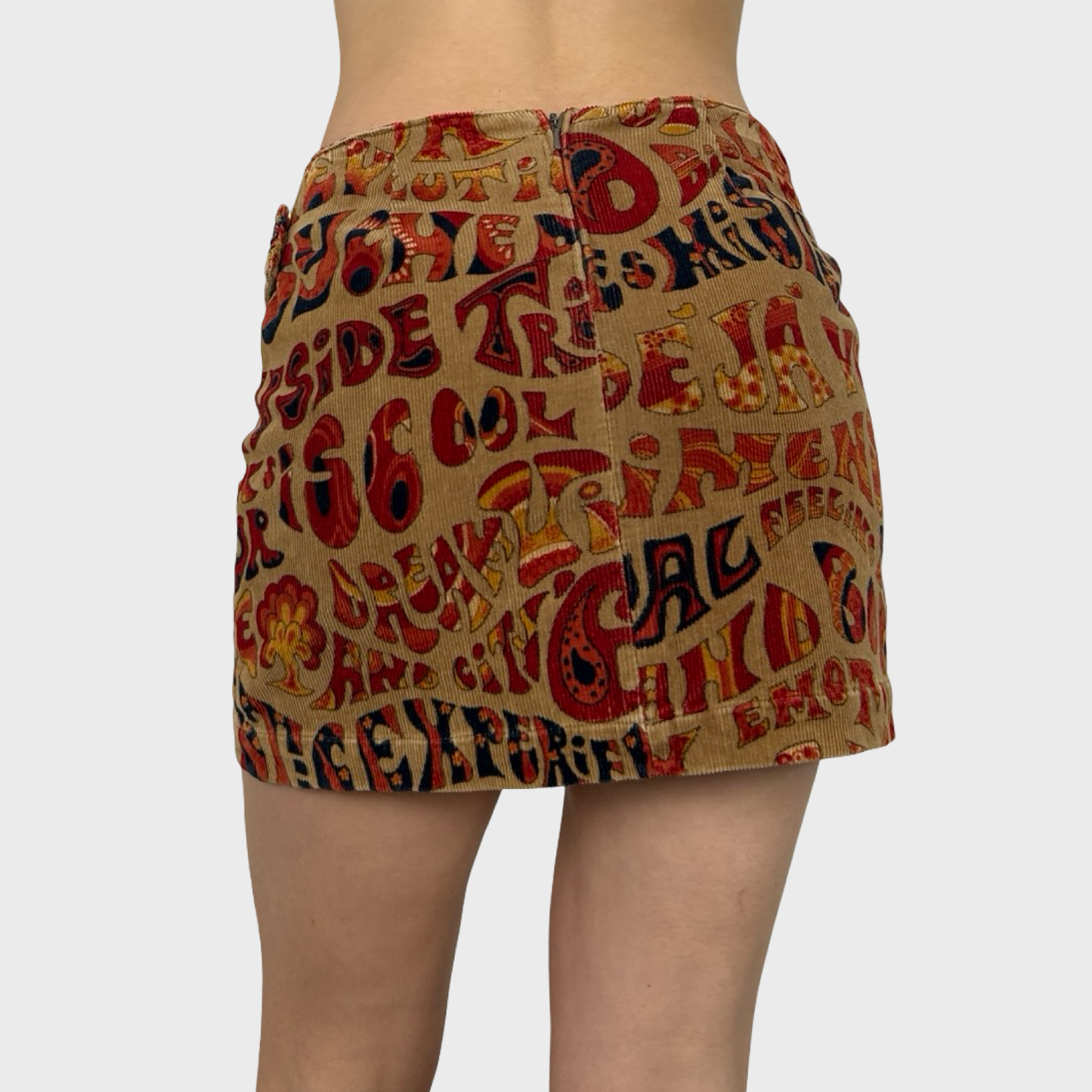 Miss Sixty 70s Print Corduroy Mini Skirt - M