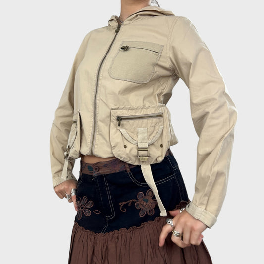 Beige Buckle Pocket Jacket - S