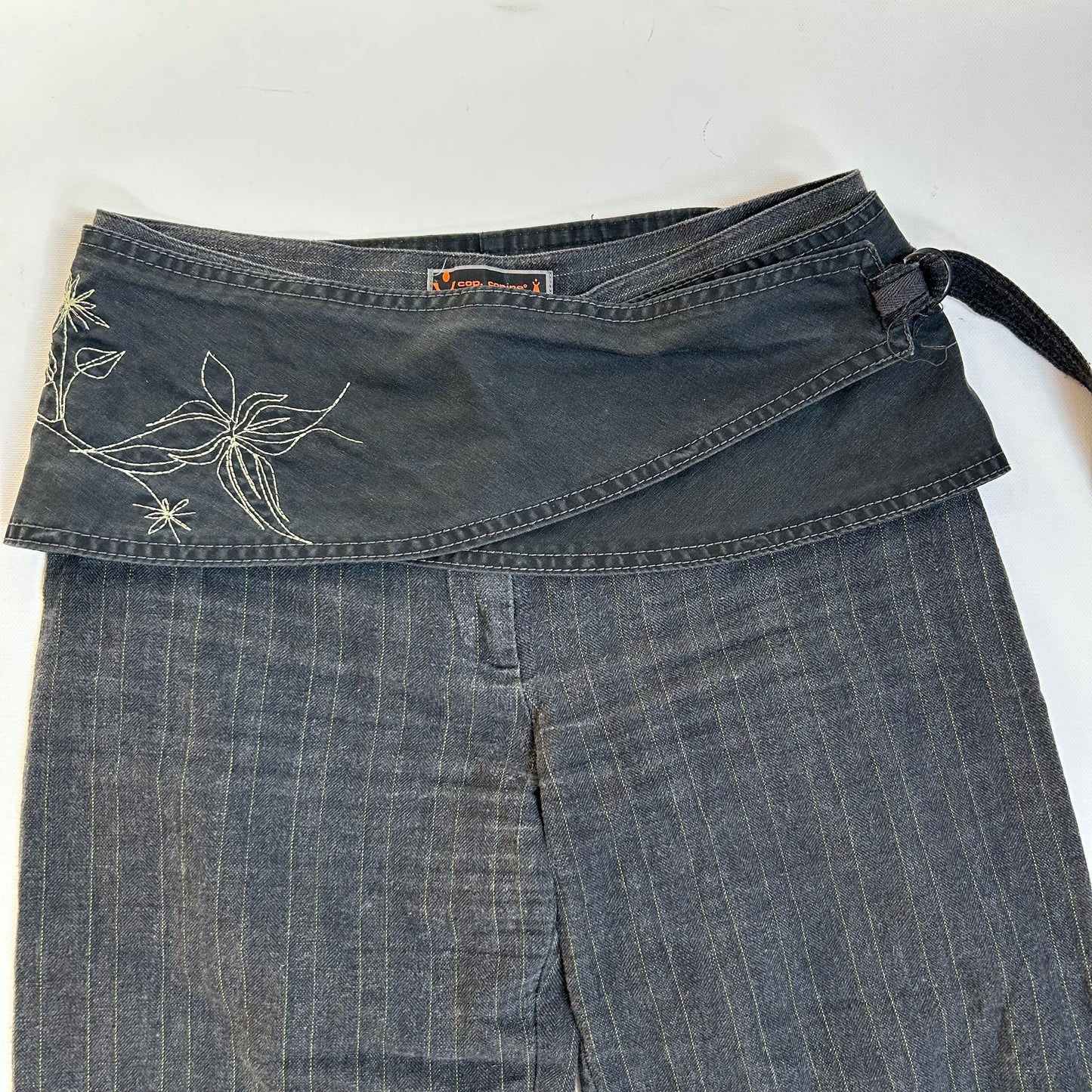 Cop Copine Pinstripe Belt Trousers