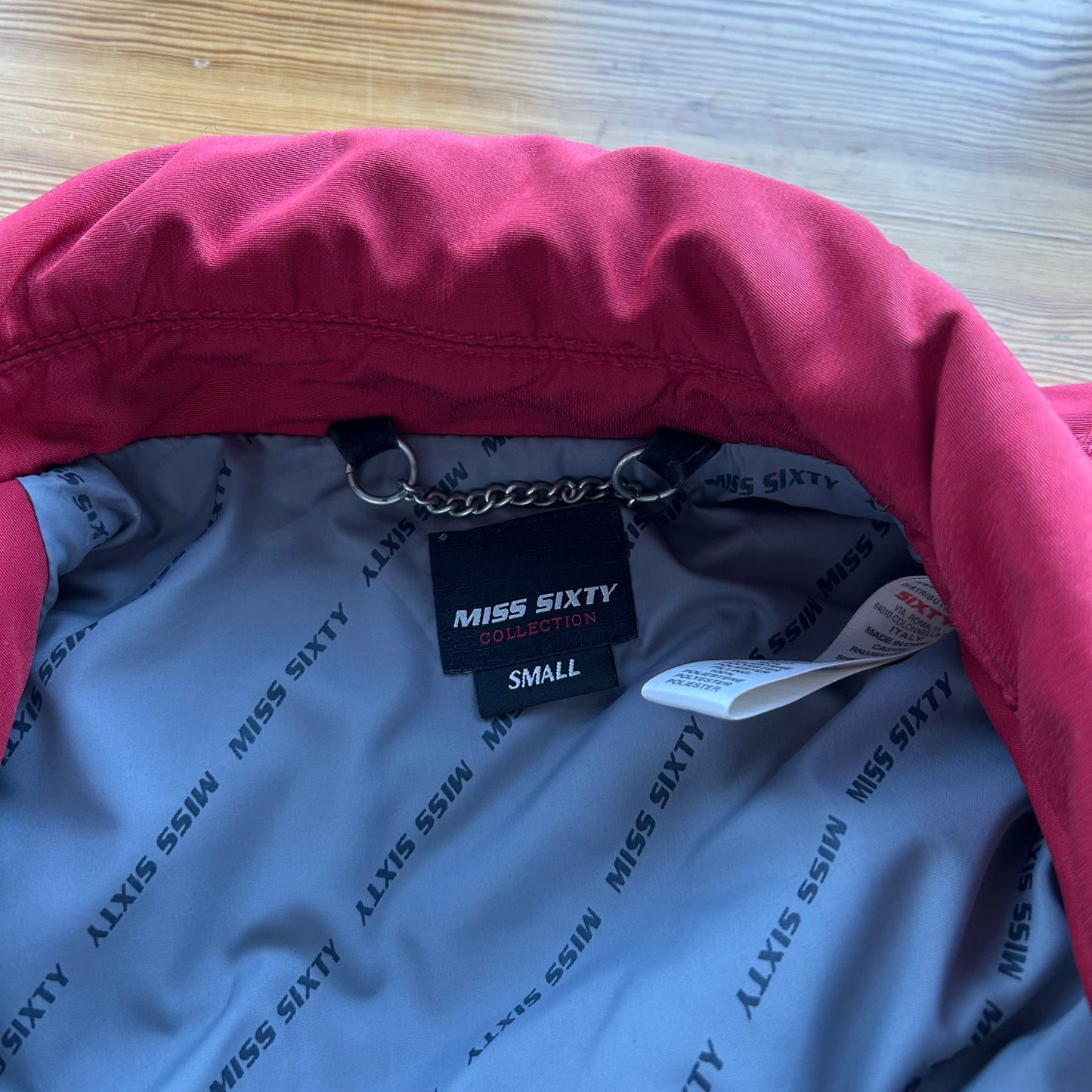 Miss Sixty Red Asymmetric Zip Coat - S