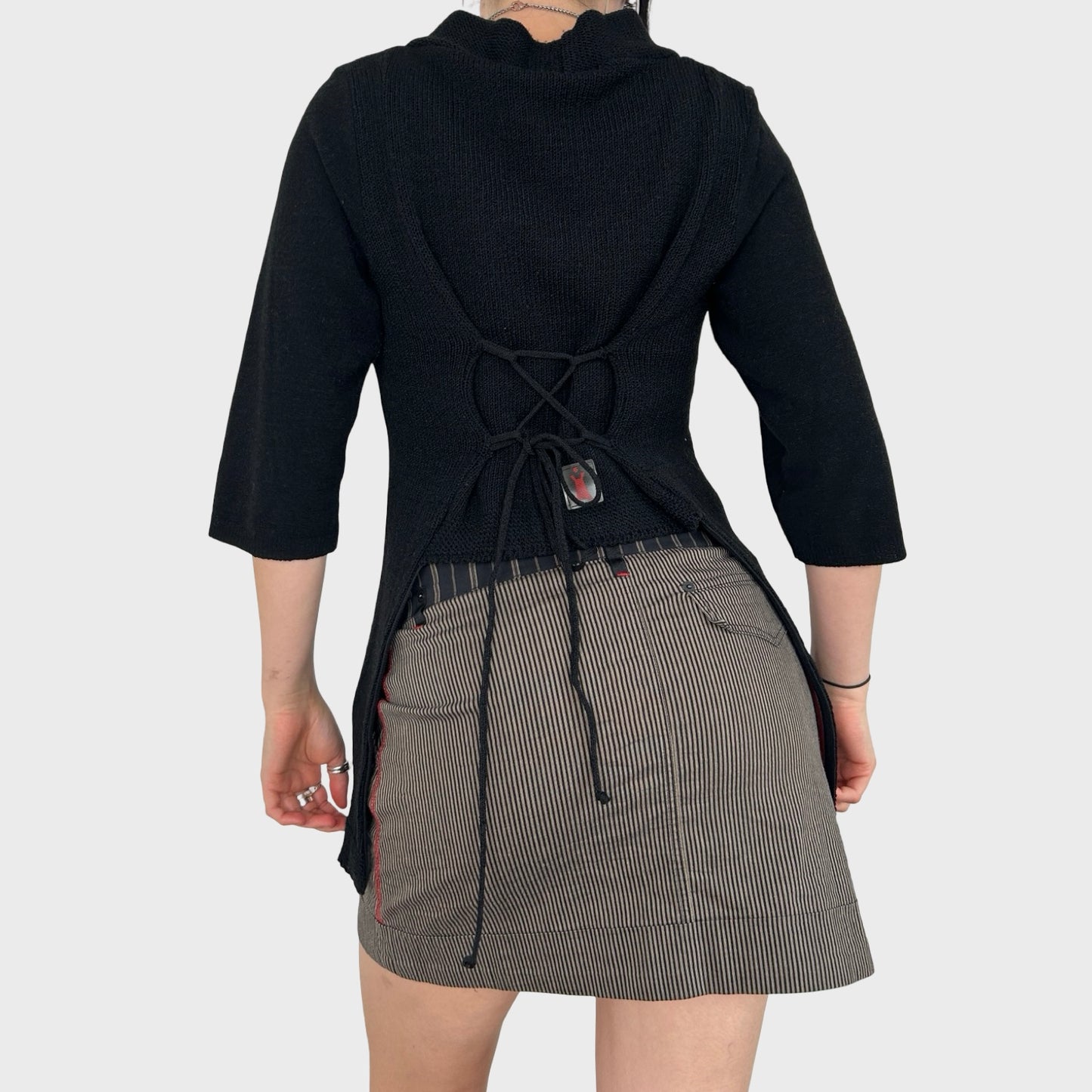 Cop Copine Corset Style Tie Jumper - M
