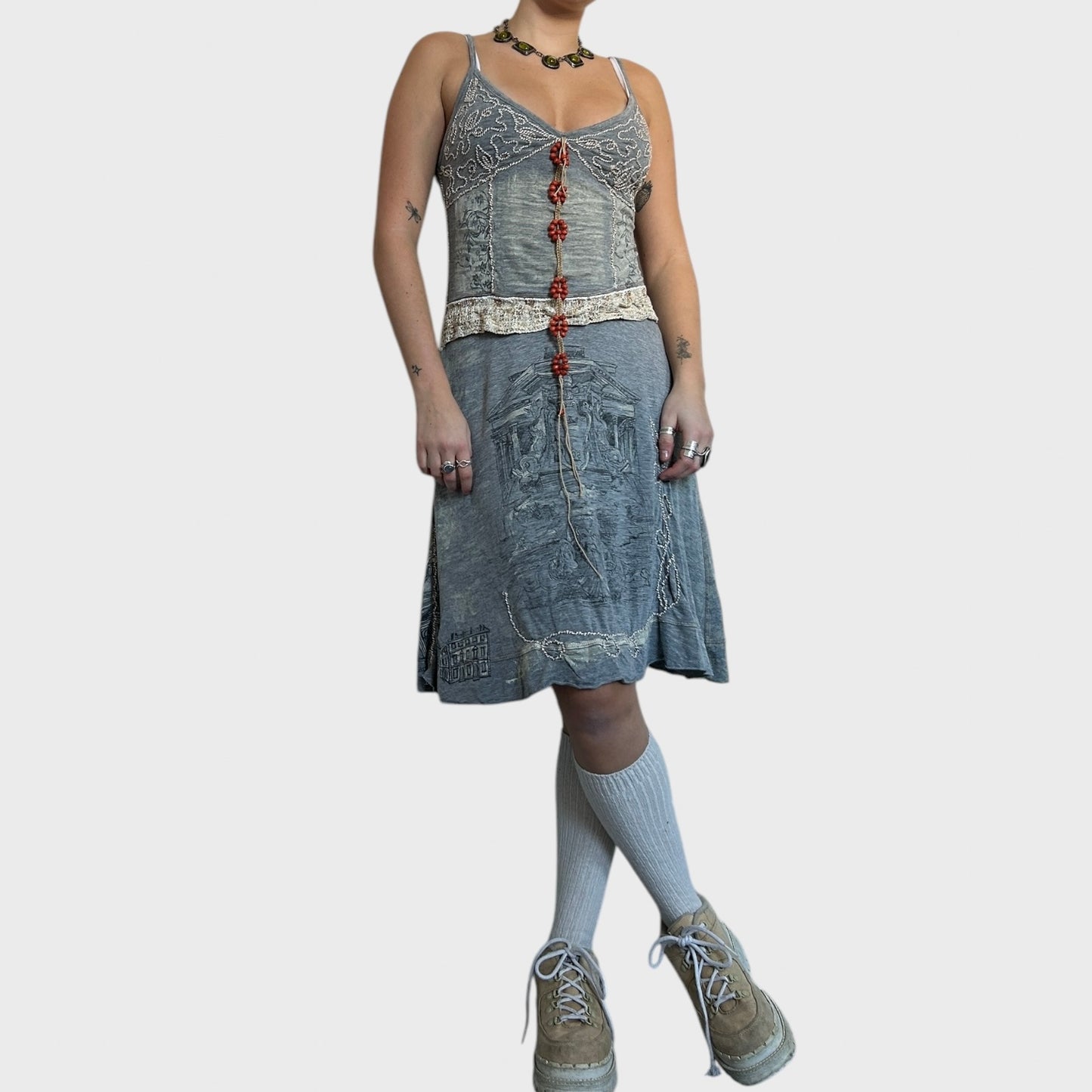 Save the queen embroidered dress