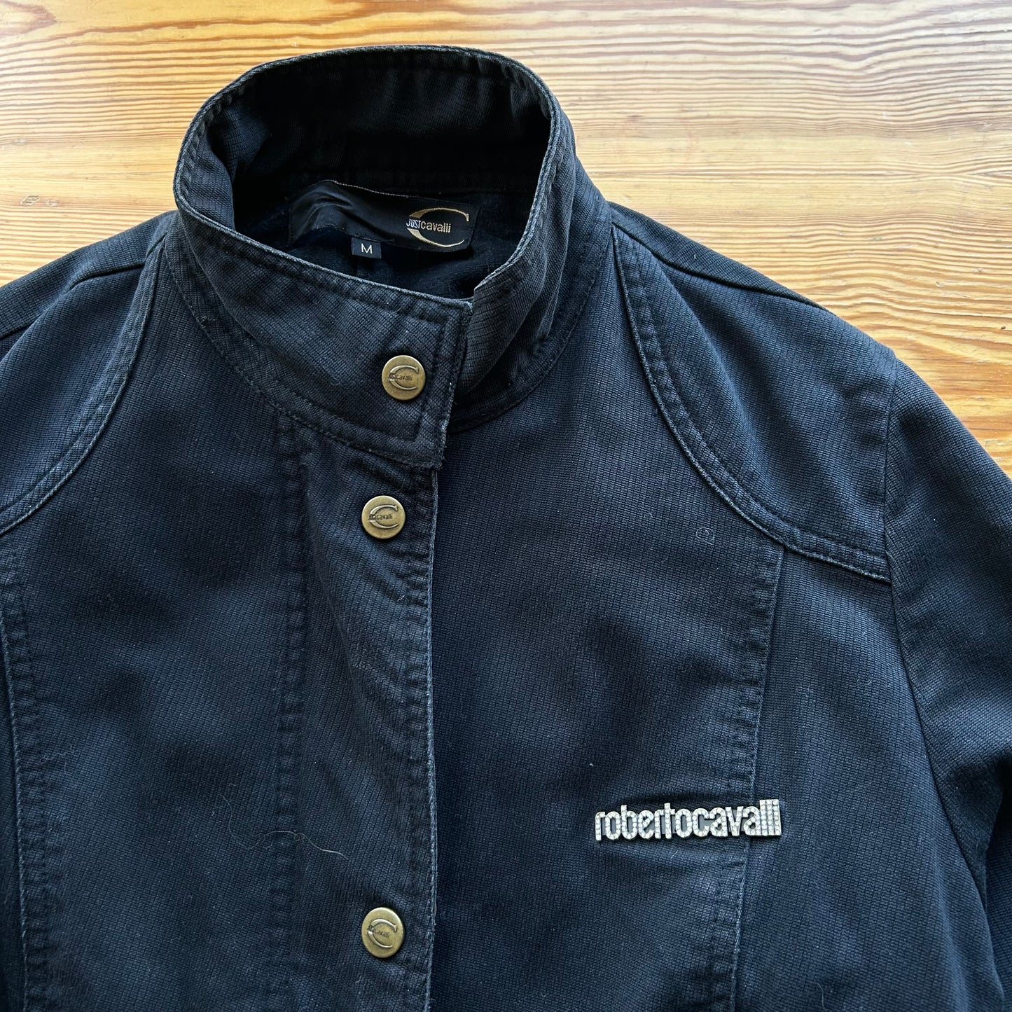 Roberto Cavalli Black Zip-Up Jacket - S/M