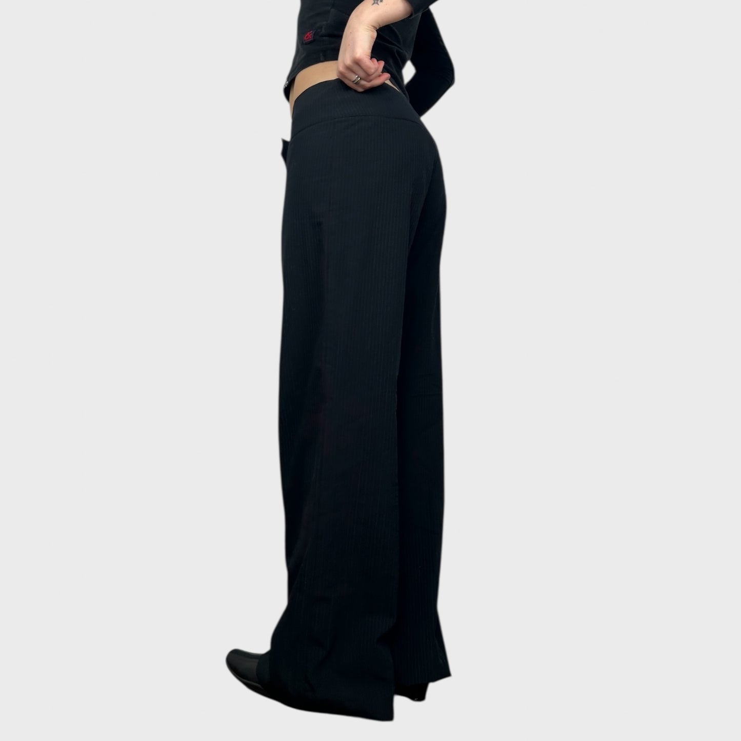 Cop Copine Pinstripe Wide Leg Trousers - M/L