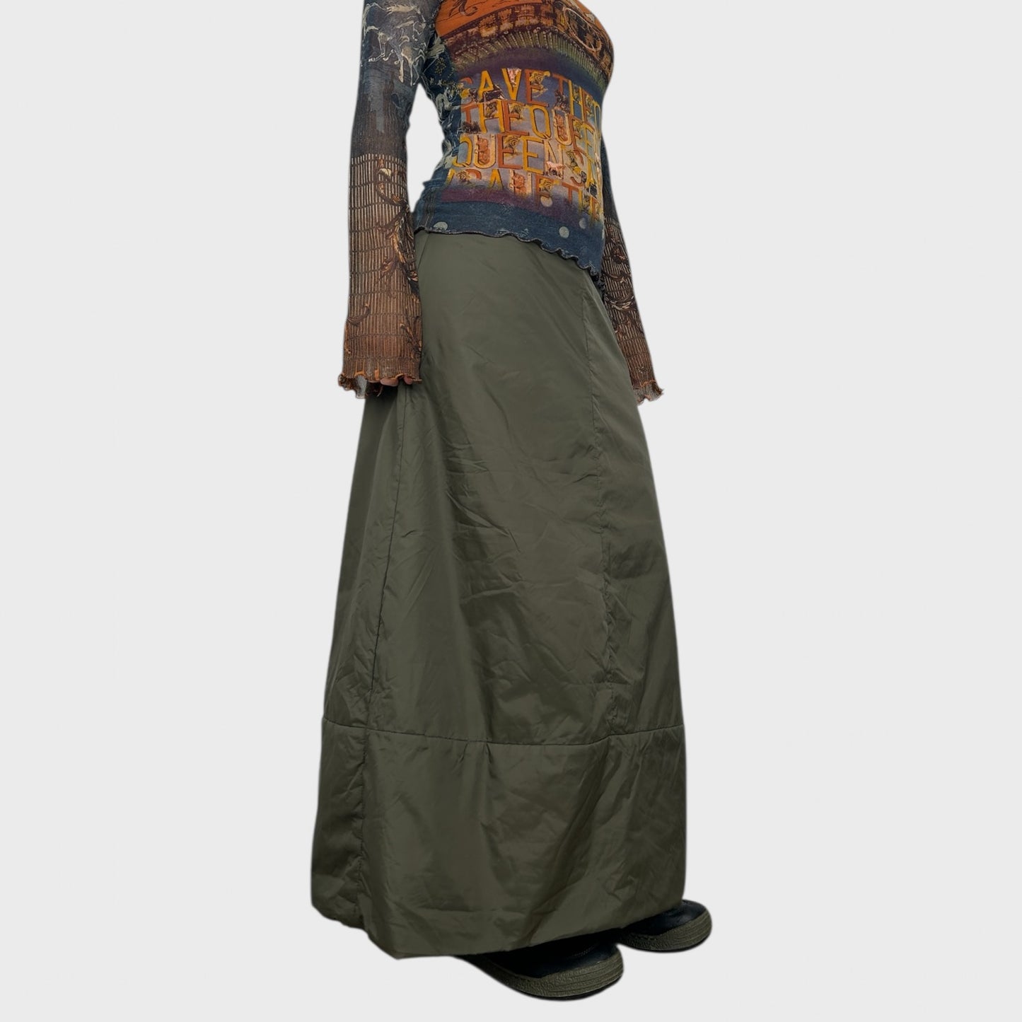 Cop Copine Khaki Puffer Maxi Skirt - XS/S