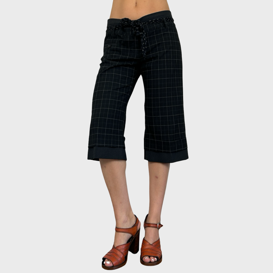 Cop Copine Black Checkered Capris - L