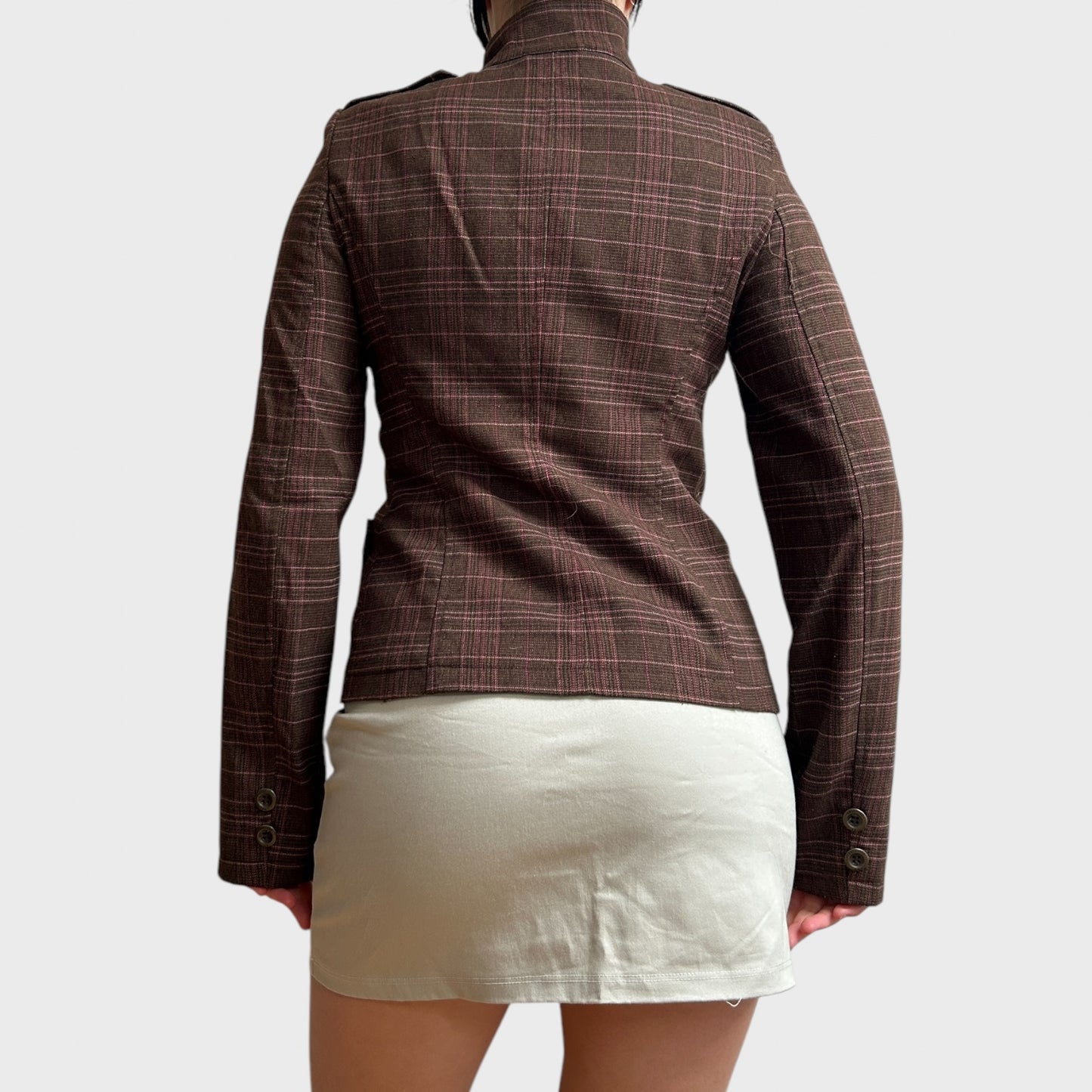 Checkered Button-Up Jacket