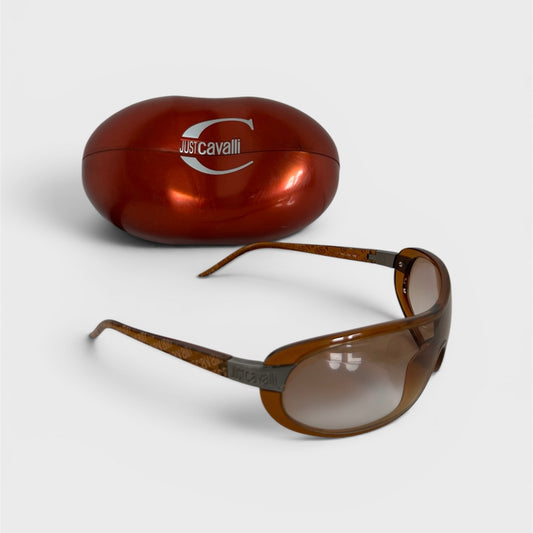 Vintage Roberto Cavalli Brown Shield Sunglasses