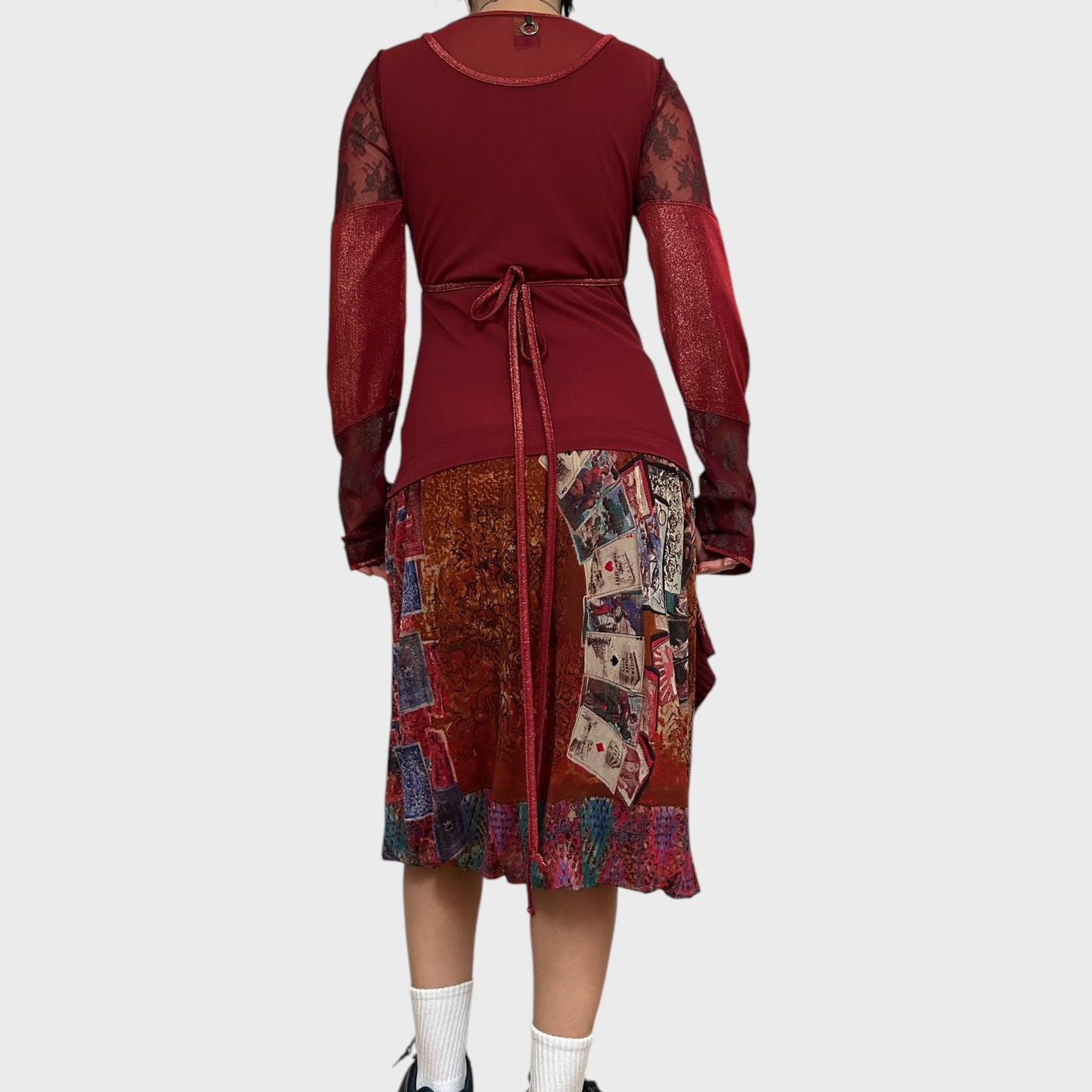 Save The Queen Layered Tie-Back Midi Dress