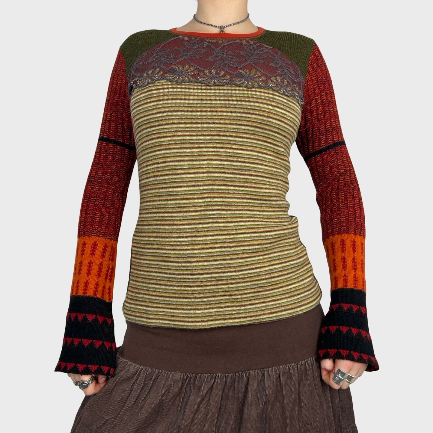 Save The Queen Striped Knit Jumper - S/M