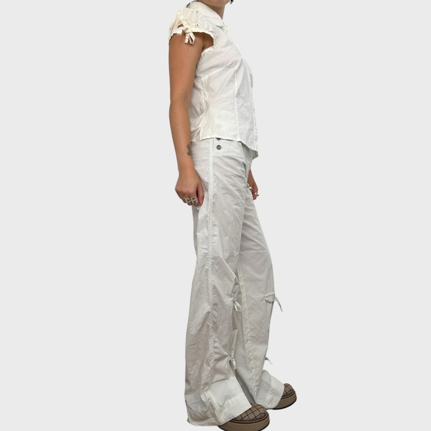 Cop Copine Button Tie-Front Trousers - L