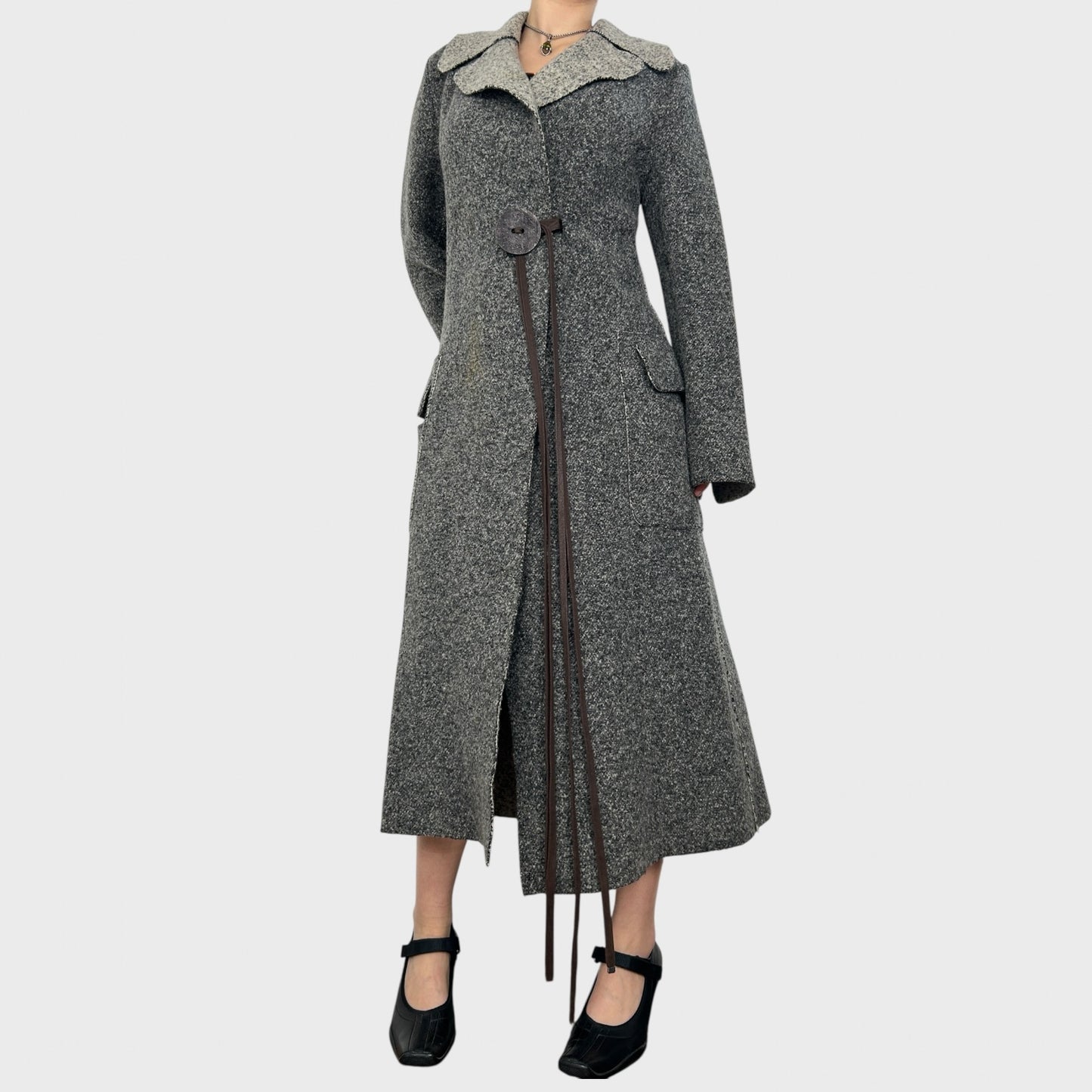 Cop Copine Floor Length Wool Coat - L