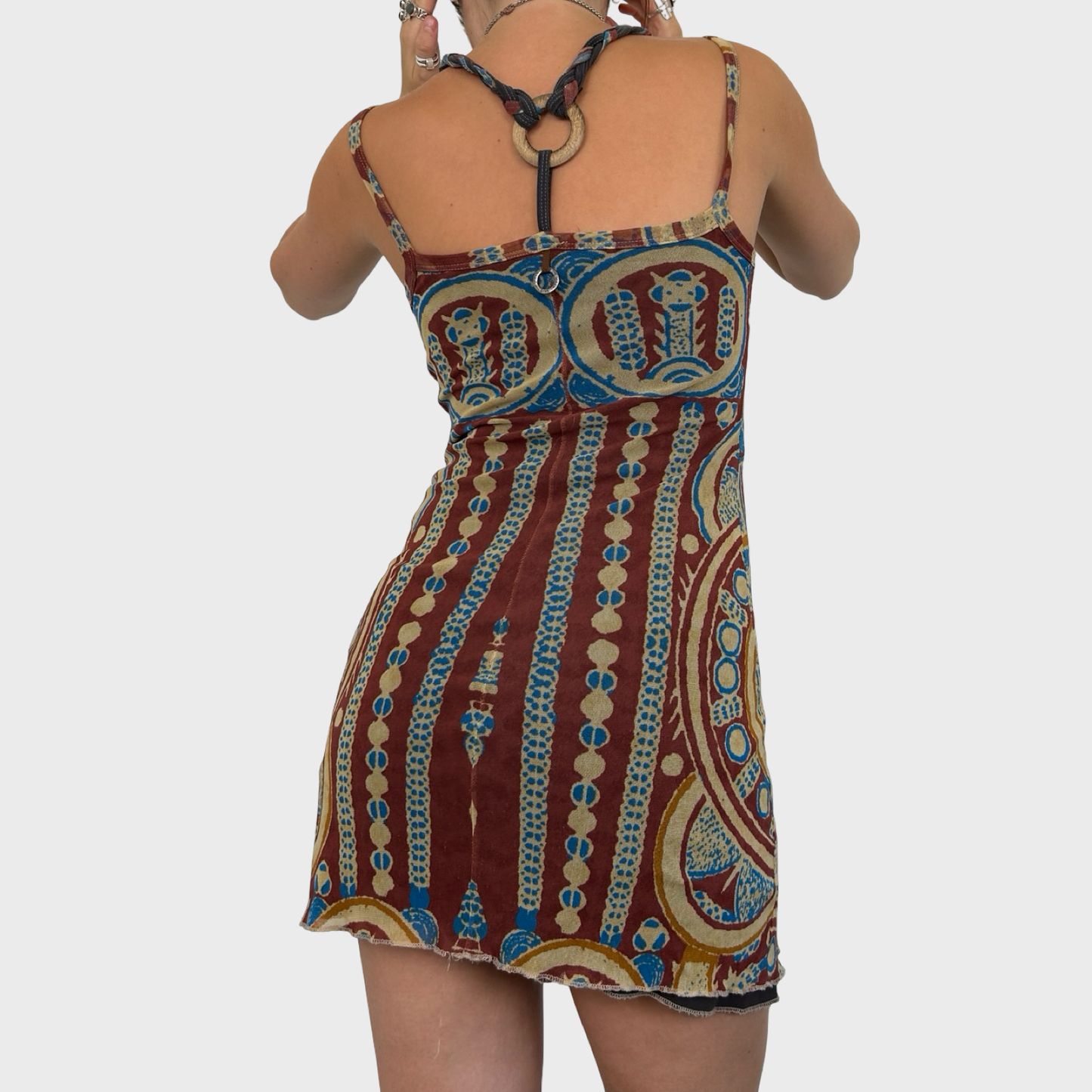 Save The Queen Graphic Mesh Mini Dress - S/M
