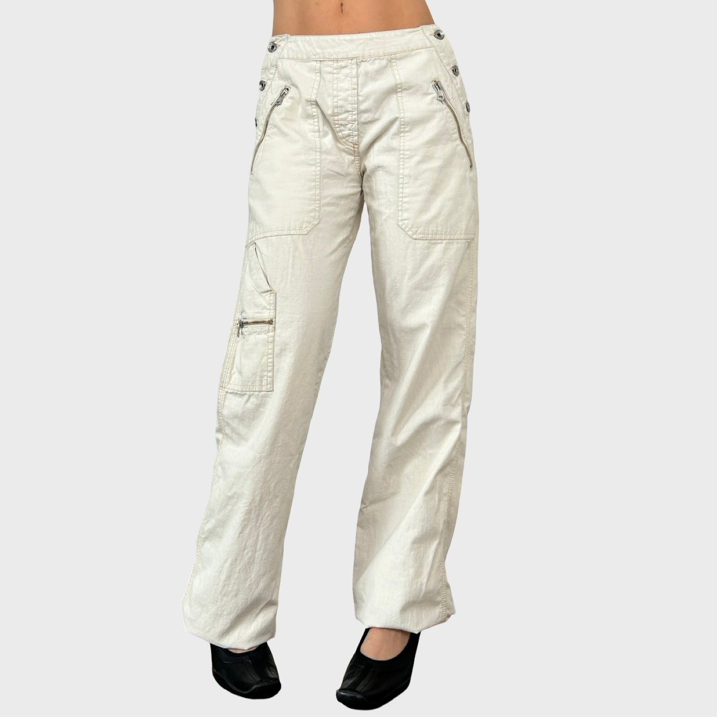 Miss Sixty White Buckle Baggy Trousers - M/L