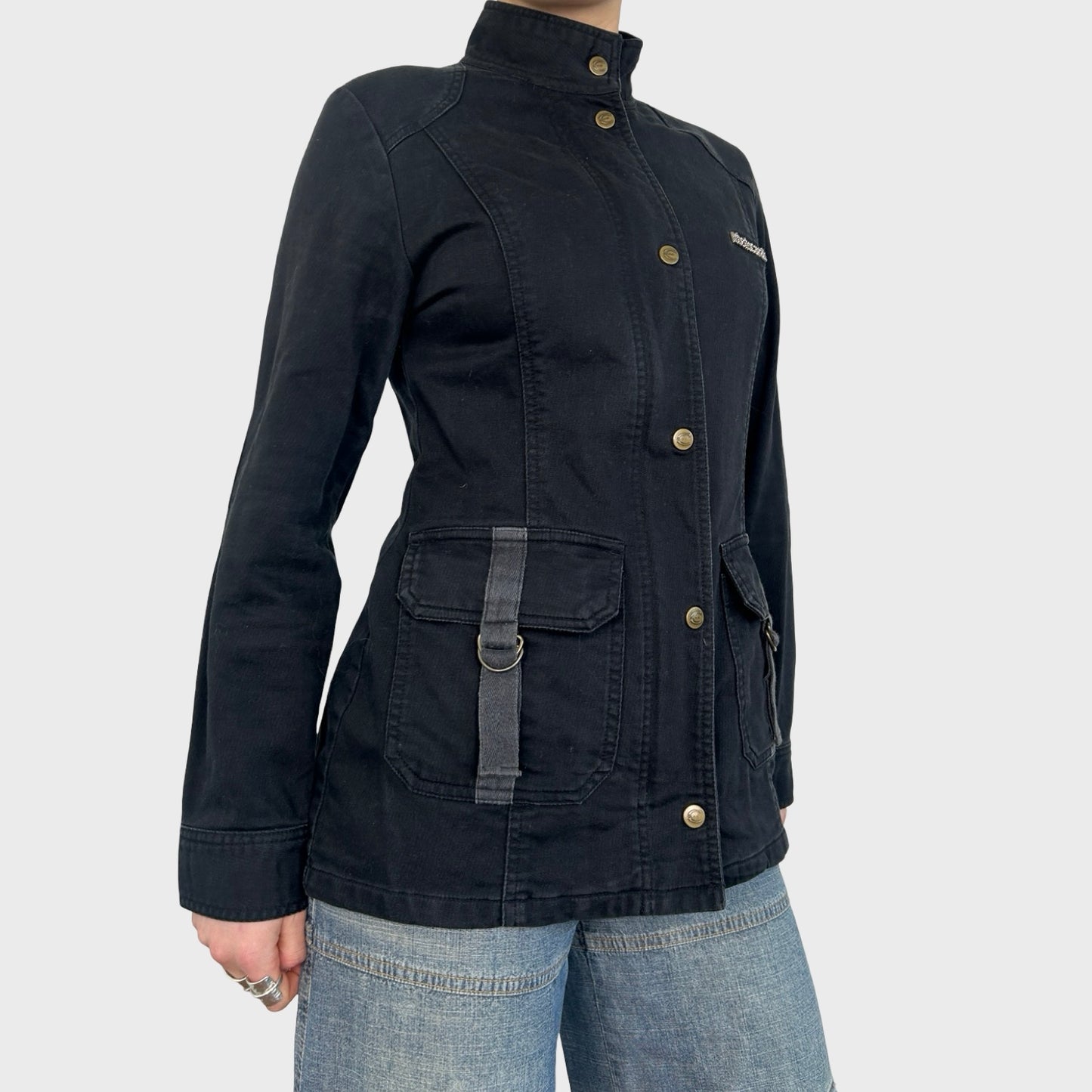 Roberto Cavalli Black Zip-Up Jacket - S/M