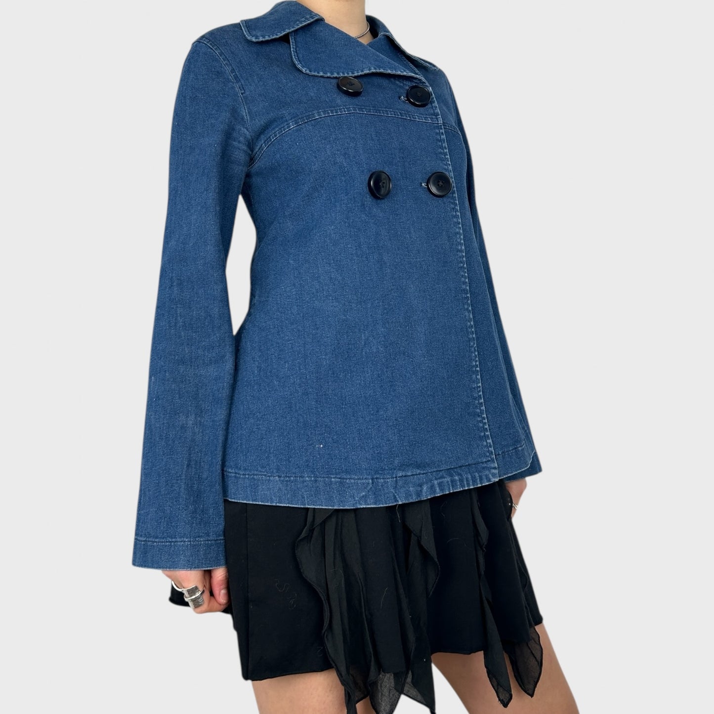 Cop Copine Denim Peacoat Jacket - S