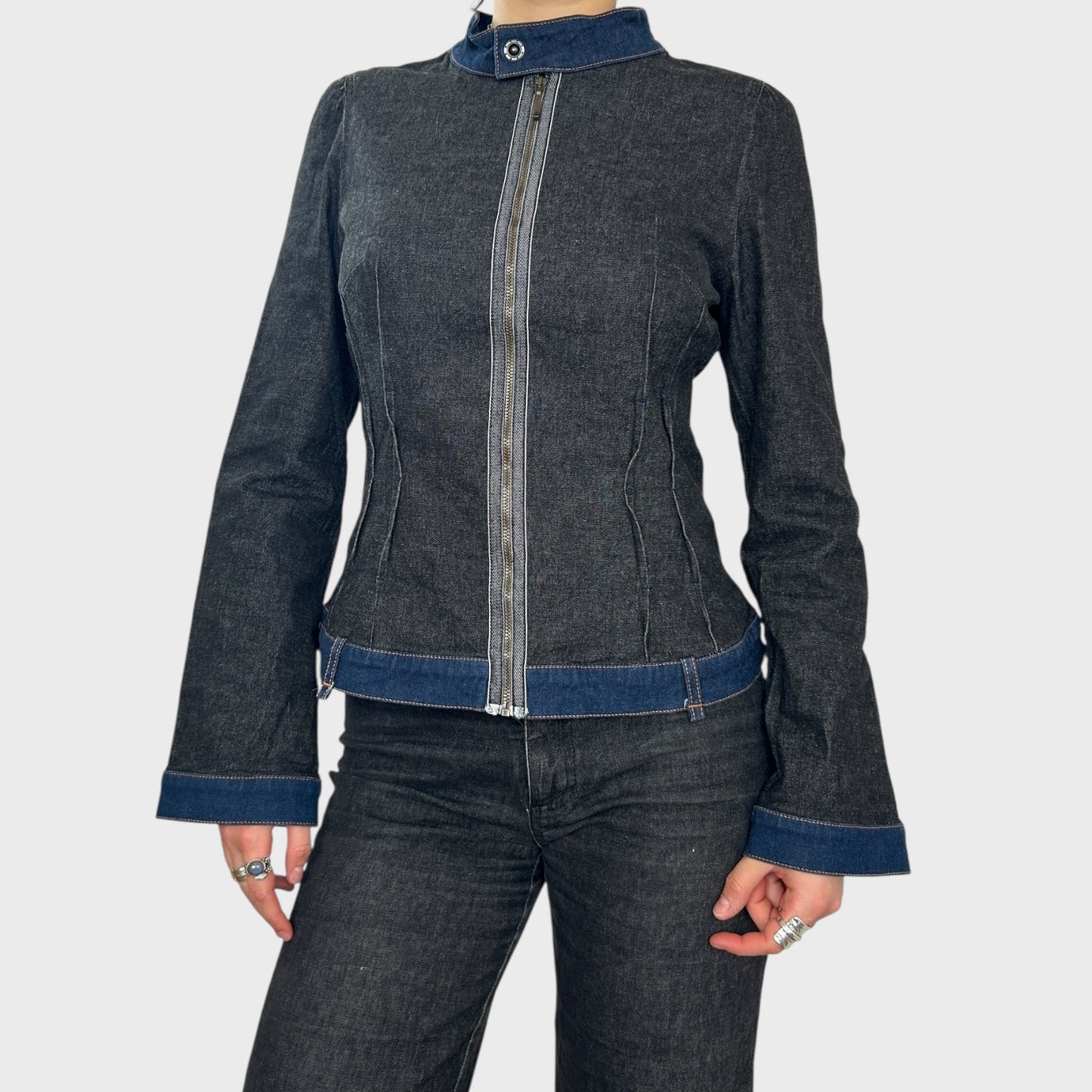 Cop Copine Two-Tone Denim Jacket - Size S-M