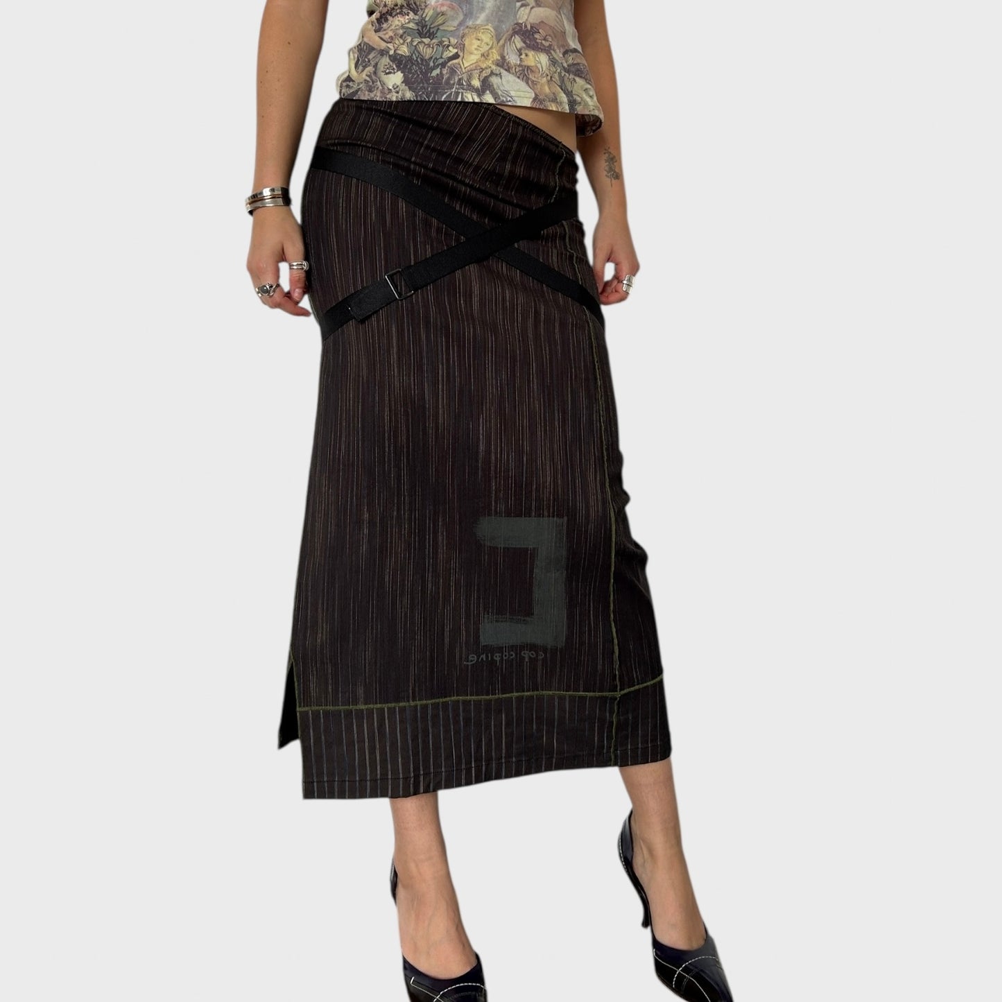 Cop Copine Wraparound Belt Midi Skirt - Size M
