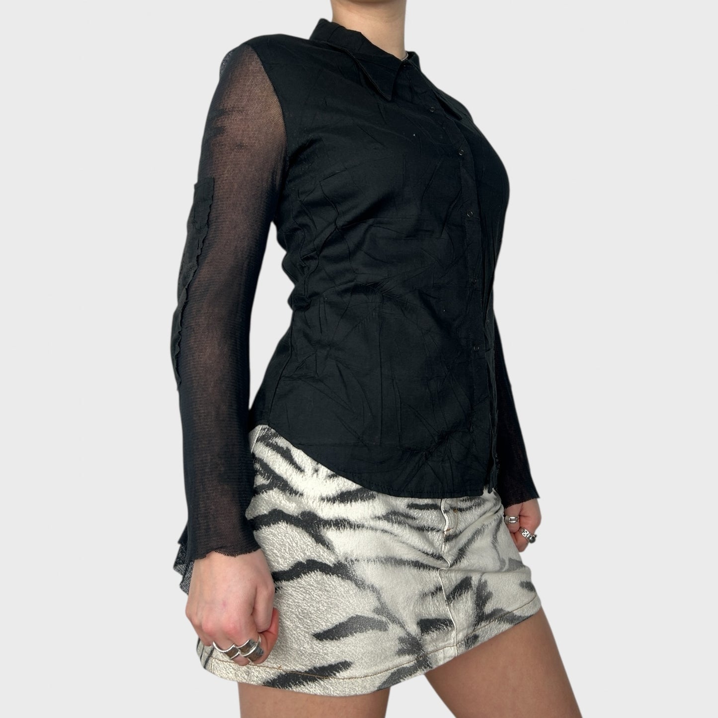 Cop Copine Black Button Blouse - S
