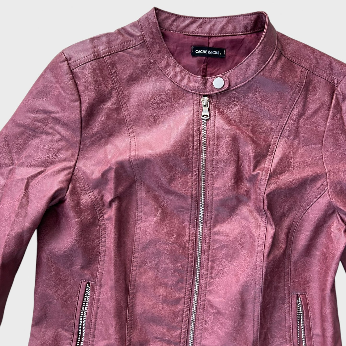 Light burgundy pleather jacket