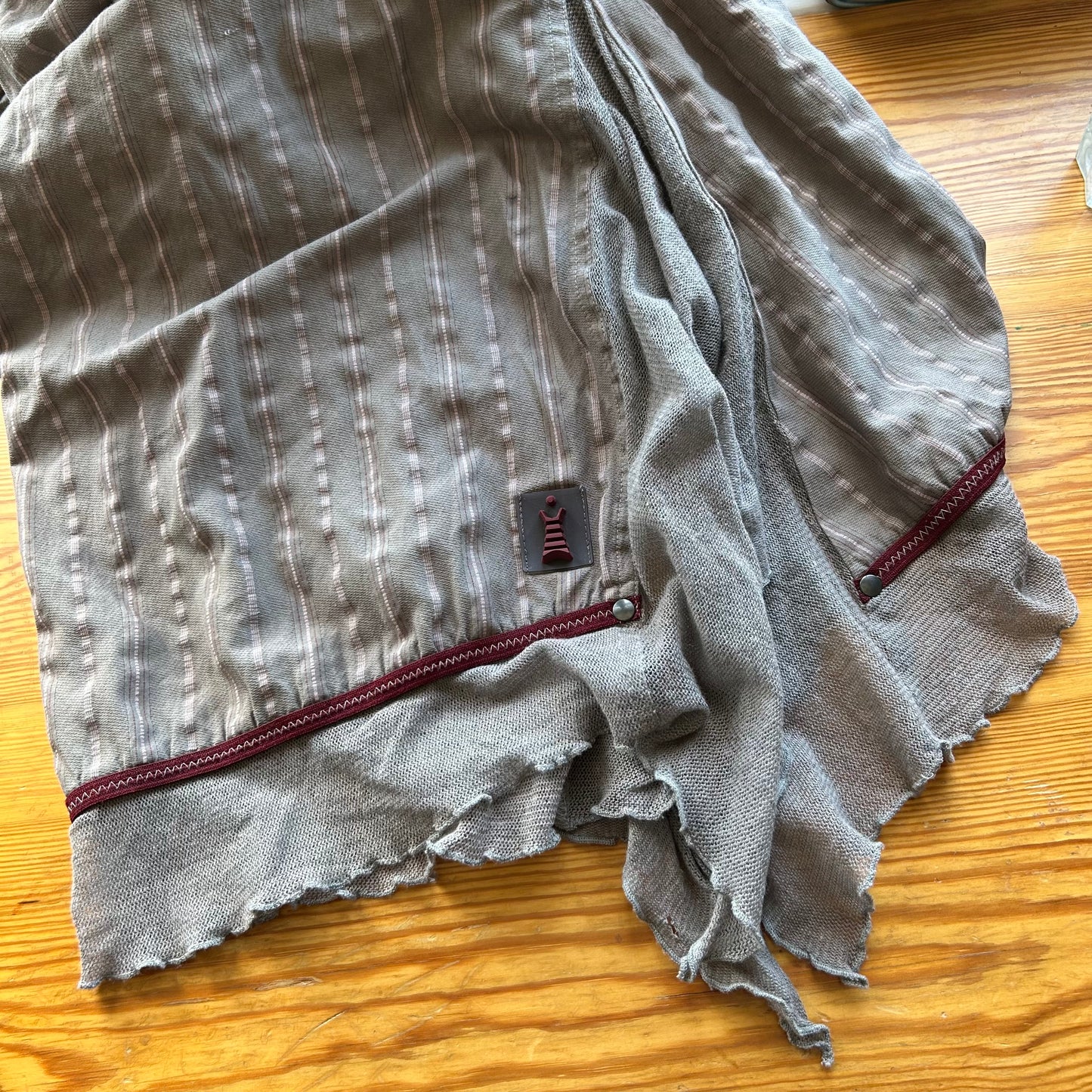 Cop Copine Grey Striped Maxi Dress - M