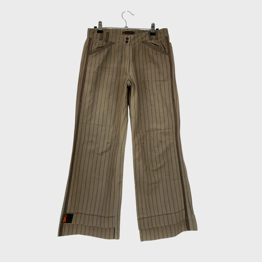 Cop Copine Brown Striped Capri Trousers - XS/S