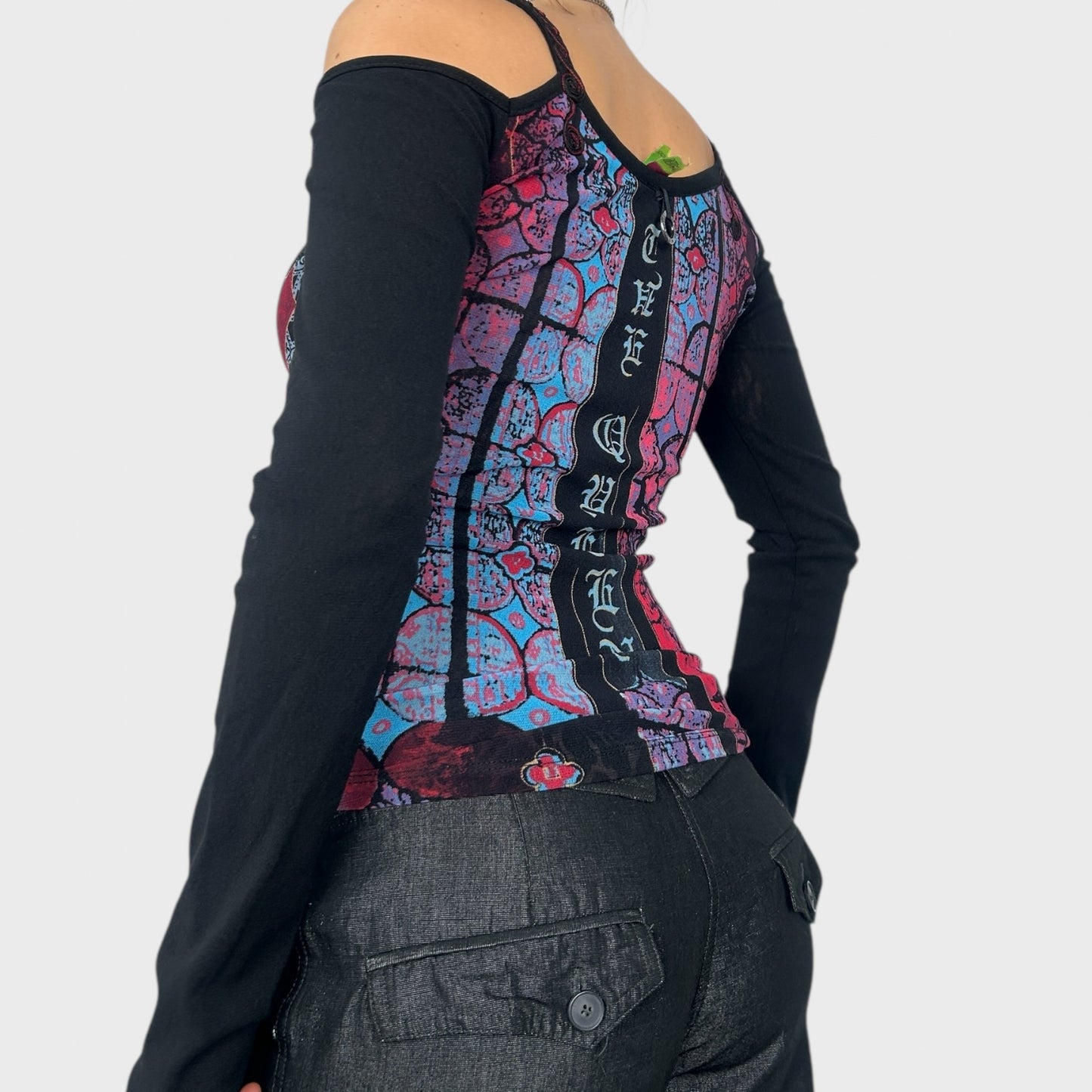 Save The Queen Graphic Mesh Long Sleeve - M