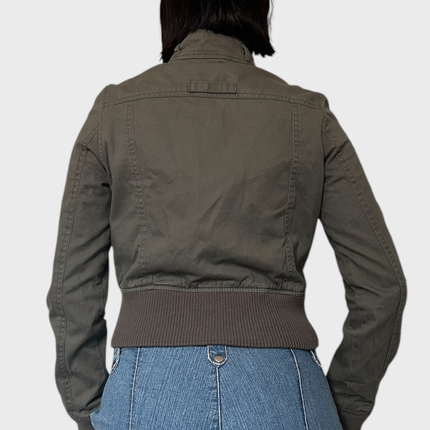 Vintage khaki bomber jacket