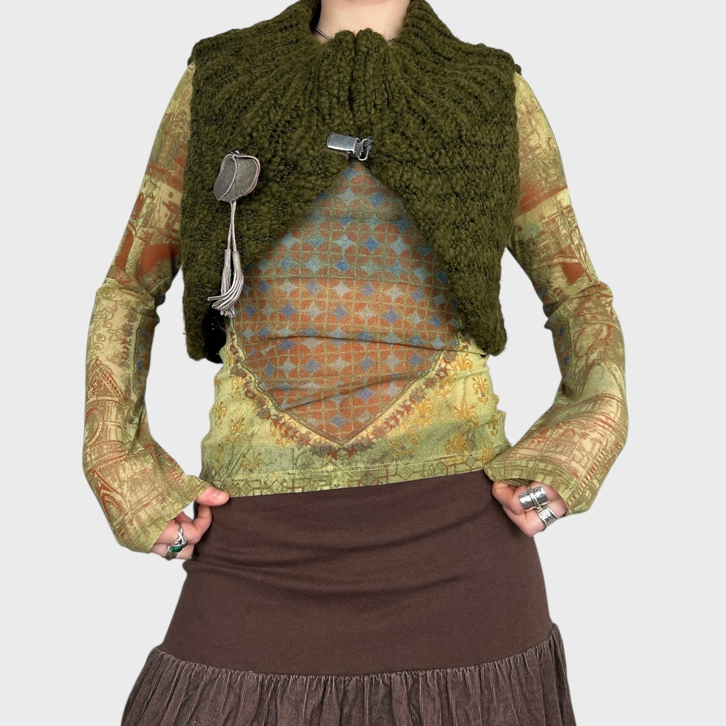 Cop Copine Khaki Bolero Knit - M