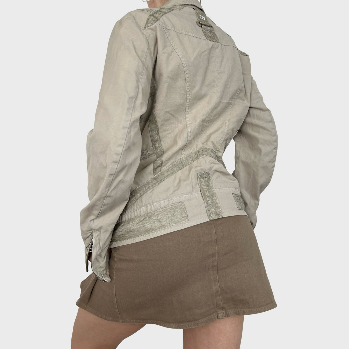 Diesel Beige Structured Button Jacket - L