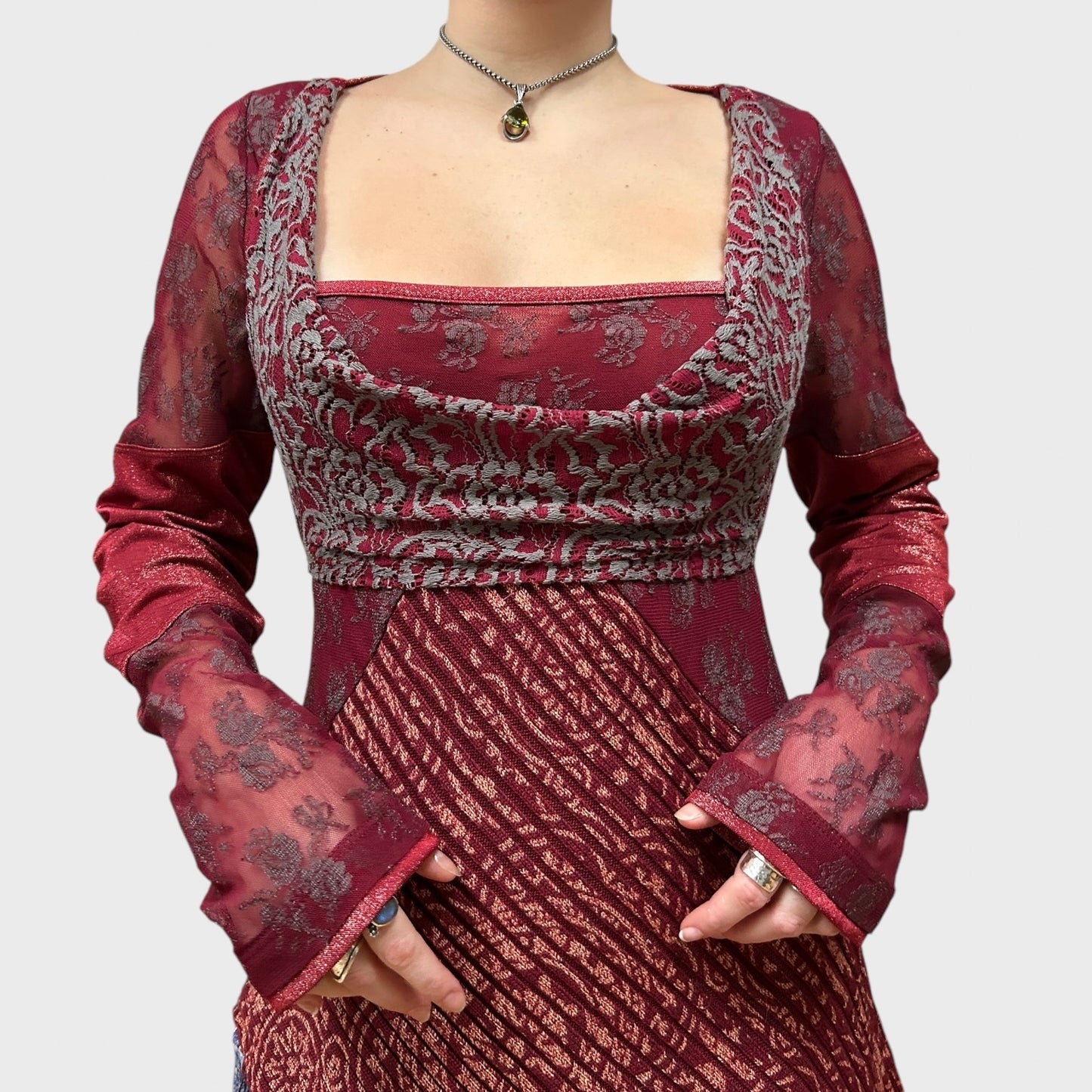 Save The Queen Layered Tie-Back Midi Dress