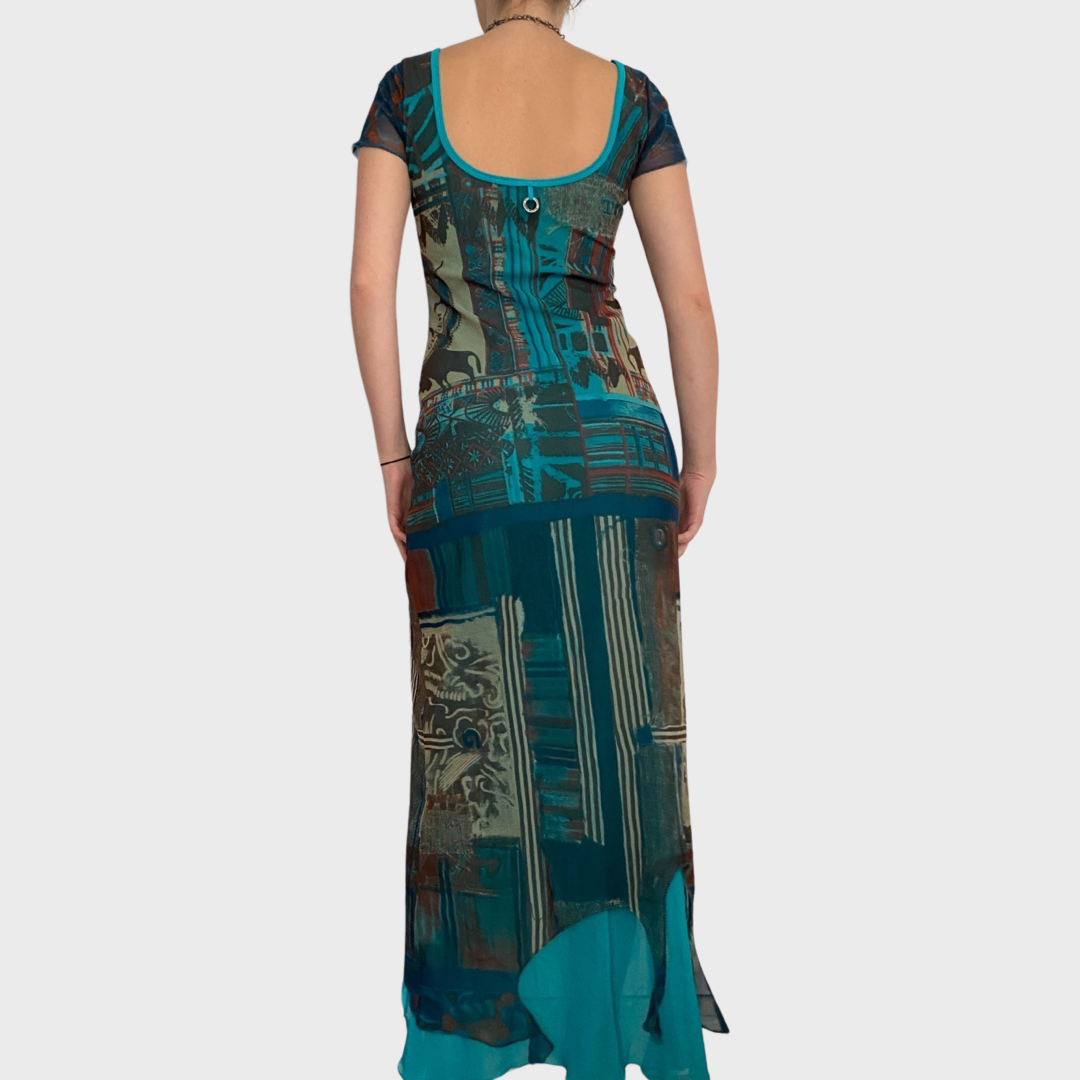 Save the Queen mesh maxi dress