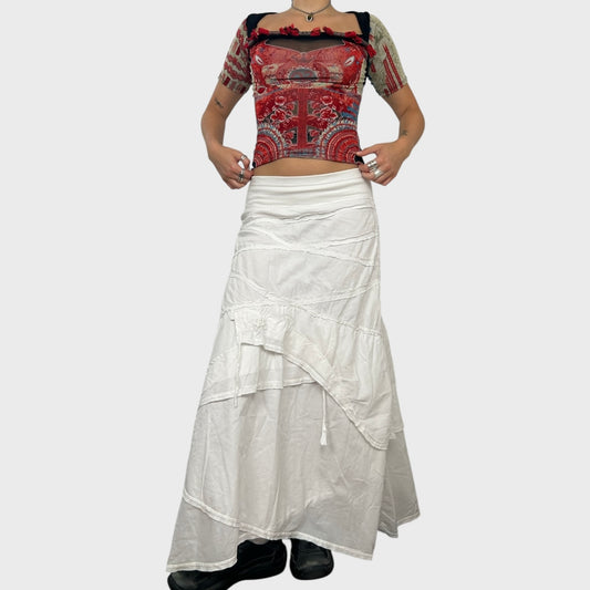 White Cop Copine Layered Maxi Skirt - S/M