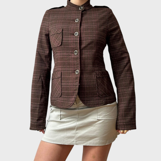 Checkered Button-Up Jacket