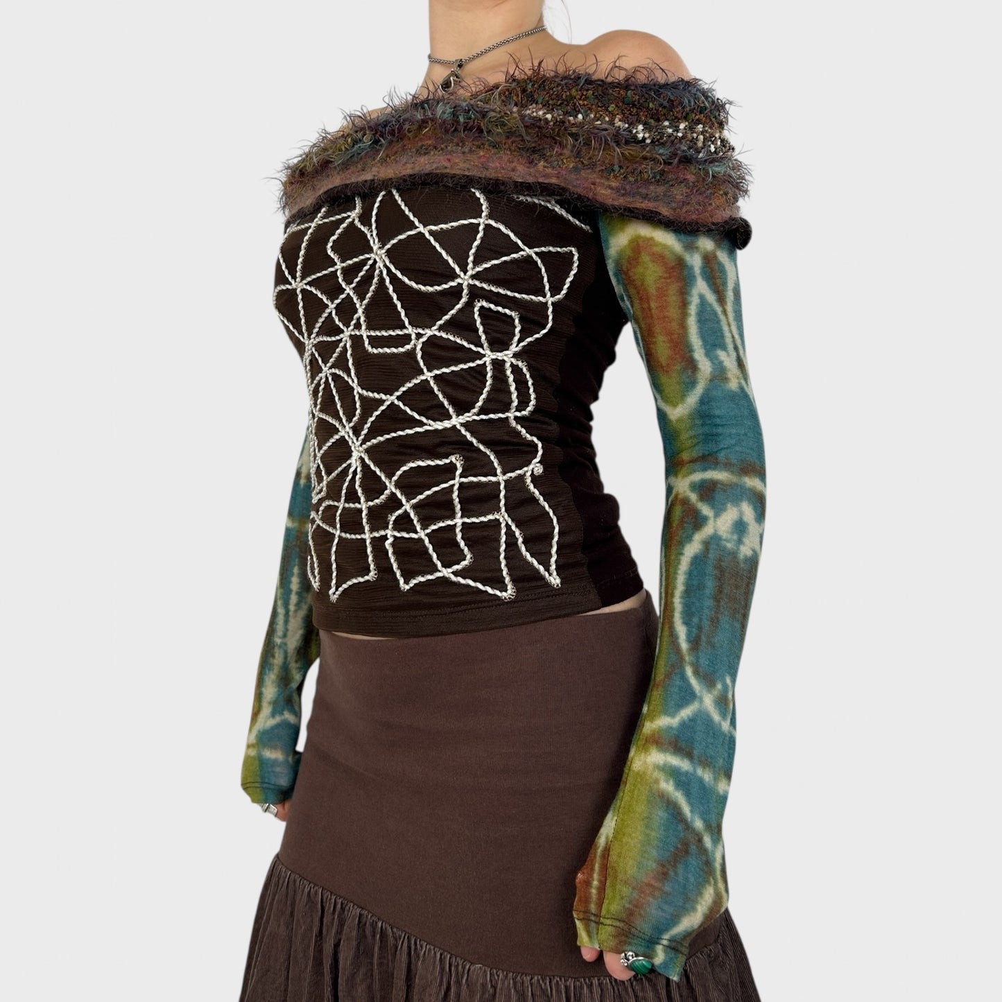 Save The Queen Off-The-Shoulder Long Sleeve Top - XS/S