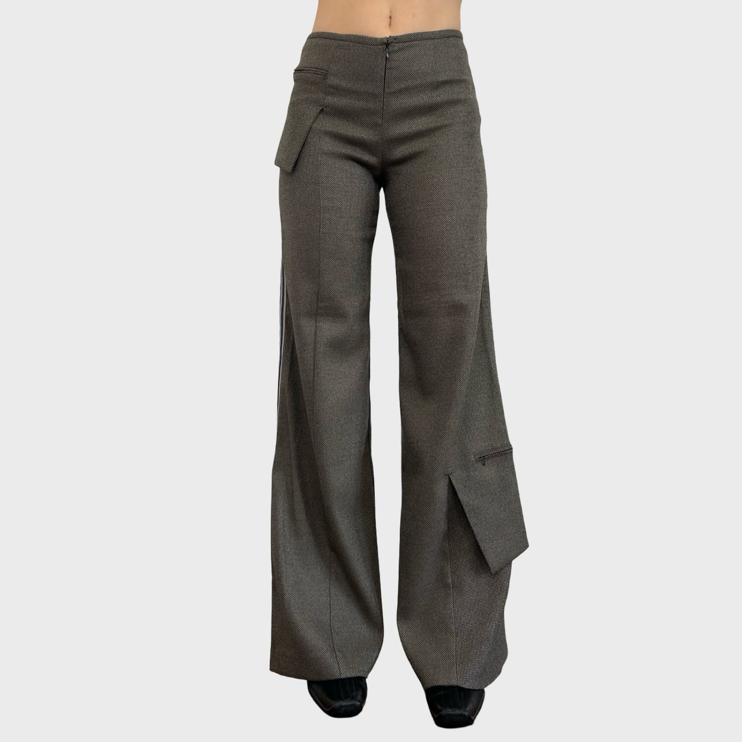 Cop Copine Speckled Wide Leg Pouch Trousers - S