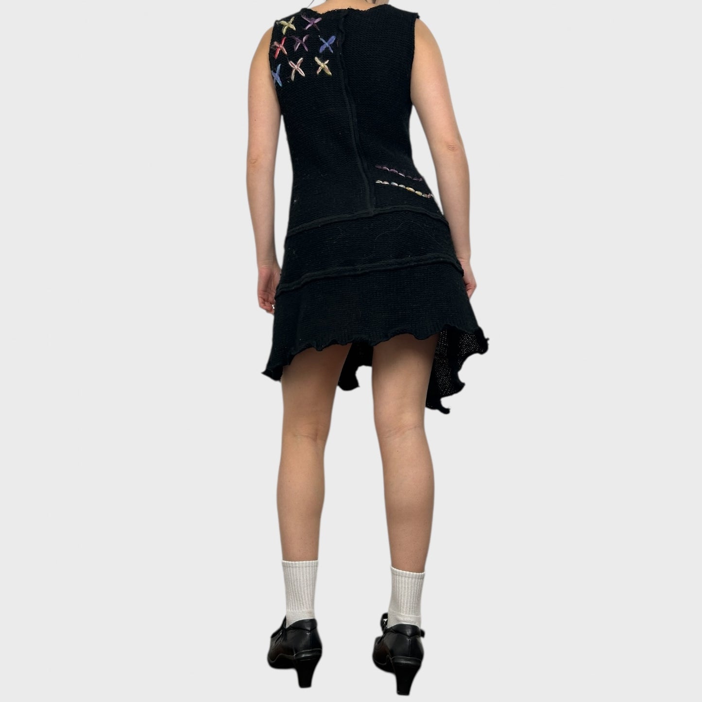 Vintage Knit Swirl Mini Dress - M