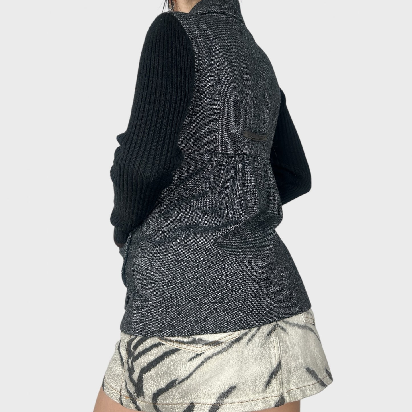 Cop Copine Grey Wool Peacoat - M