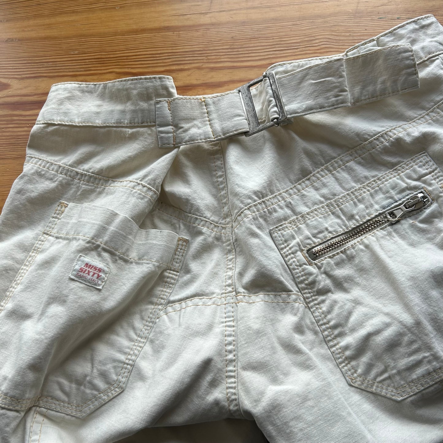Miss Sixty White Buckle Baggy Trousers - M/L