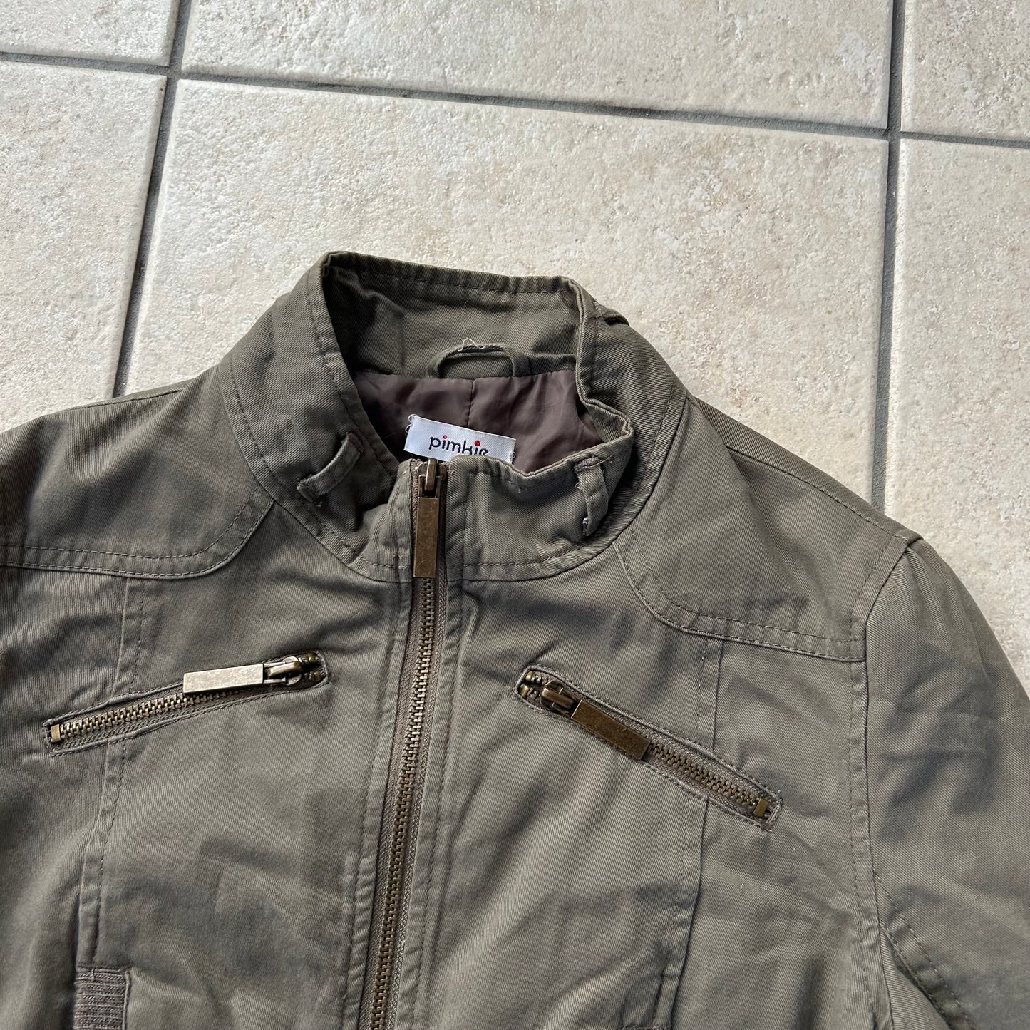 Vintage khaki bomber jacket