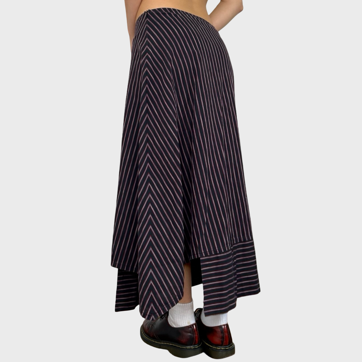 Cop Copine Graphic Striped Maxi Skirt - L