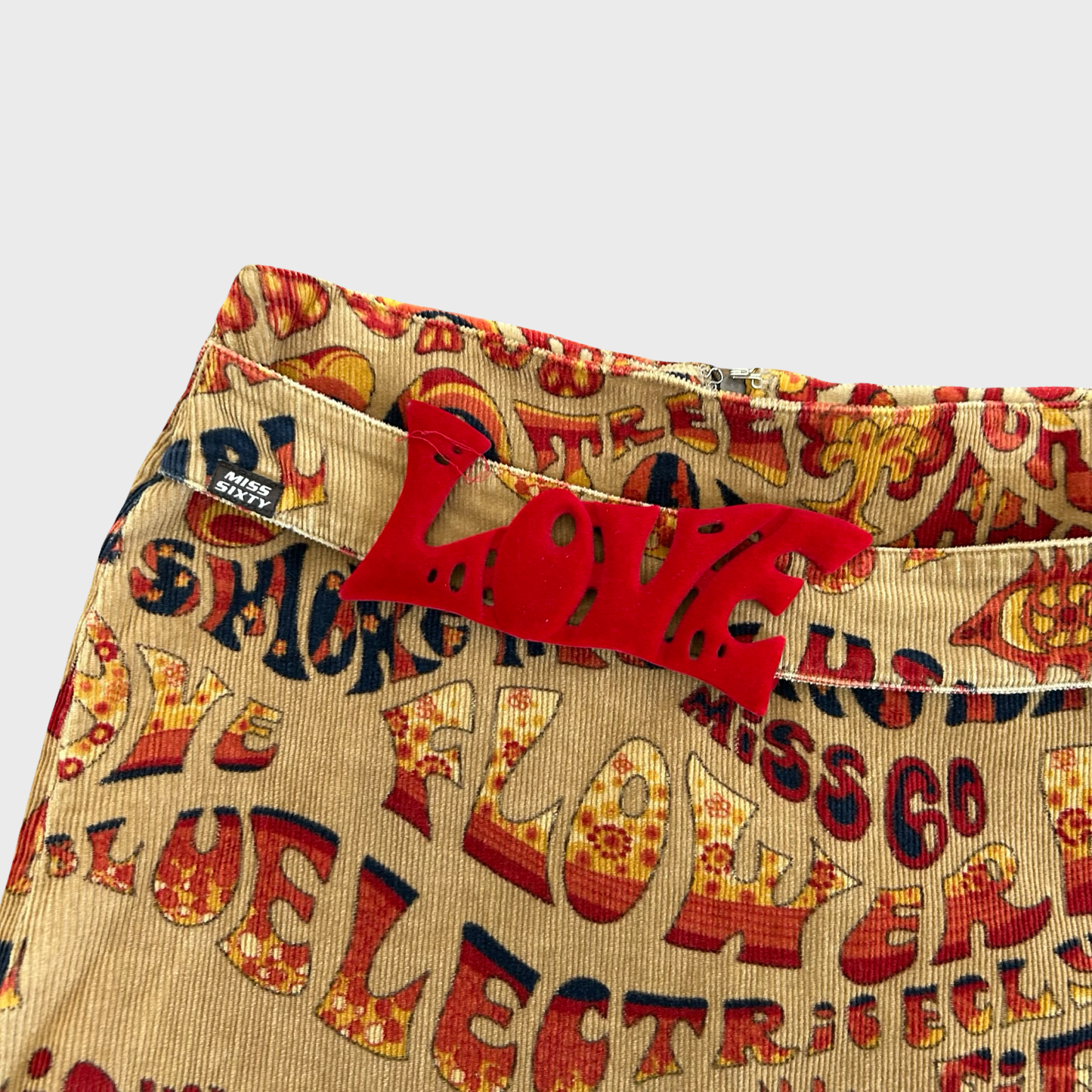 Miss Sixty 70s Print Corduroy Mini Skirt - M