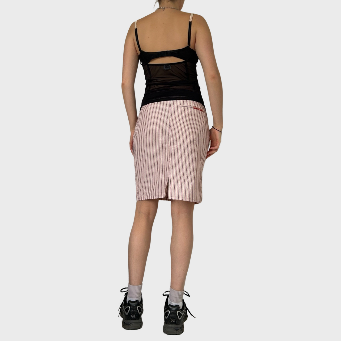 Prada striped midi skirt