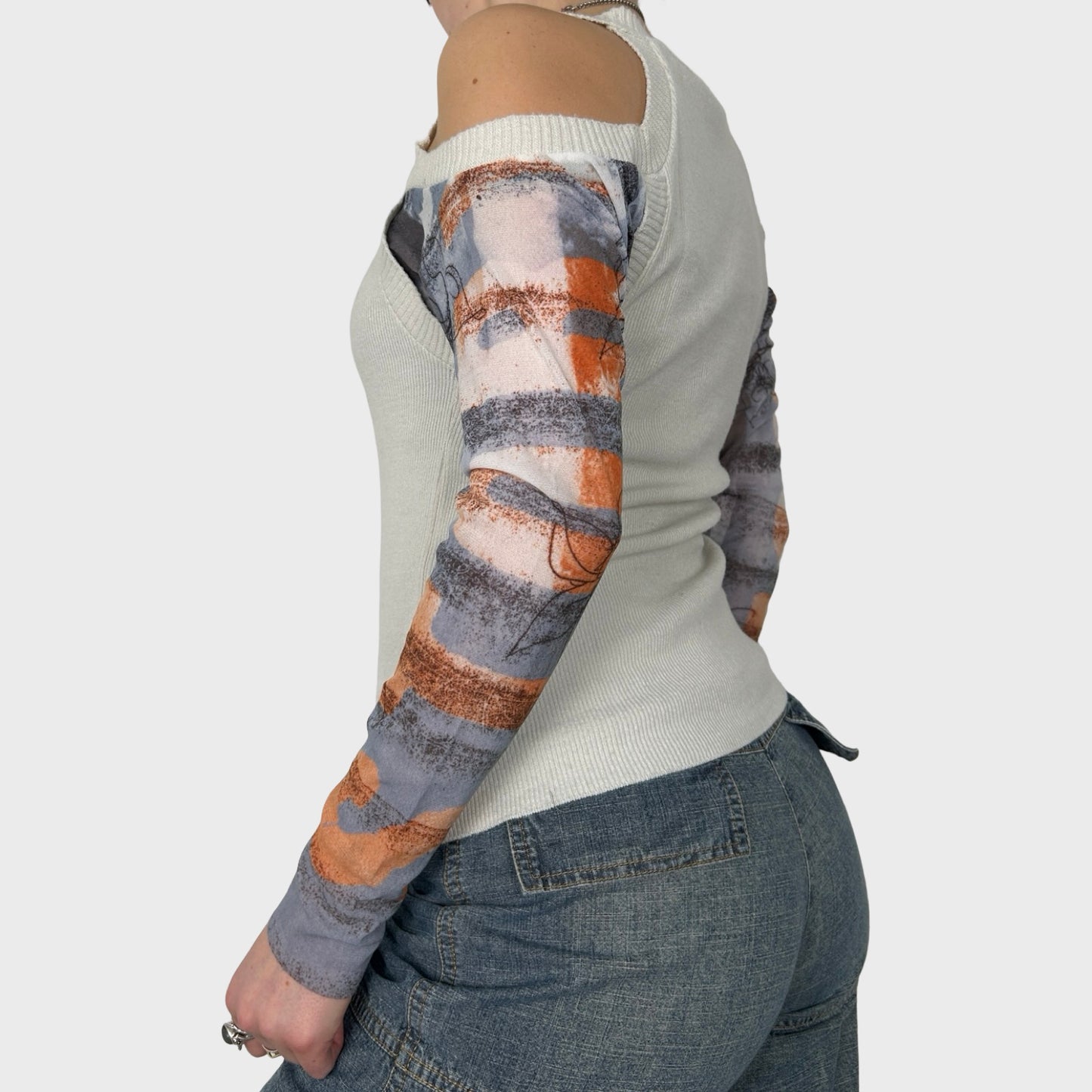 Cop Copine Bi-Material Long Sleeve Knit Top - M