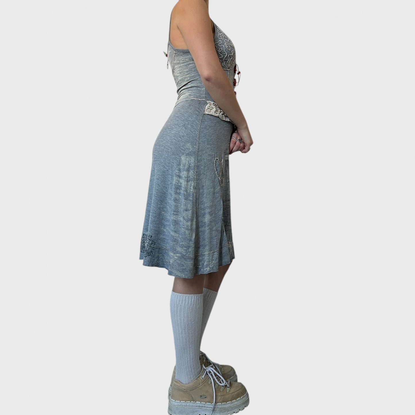 Save the queen embroidered dress