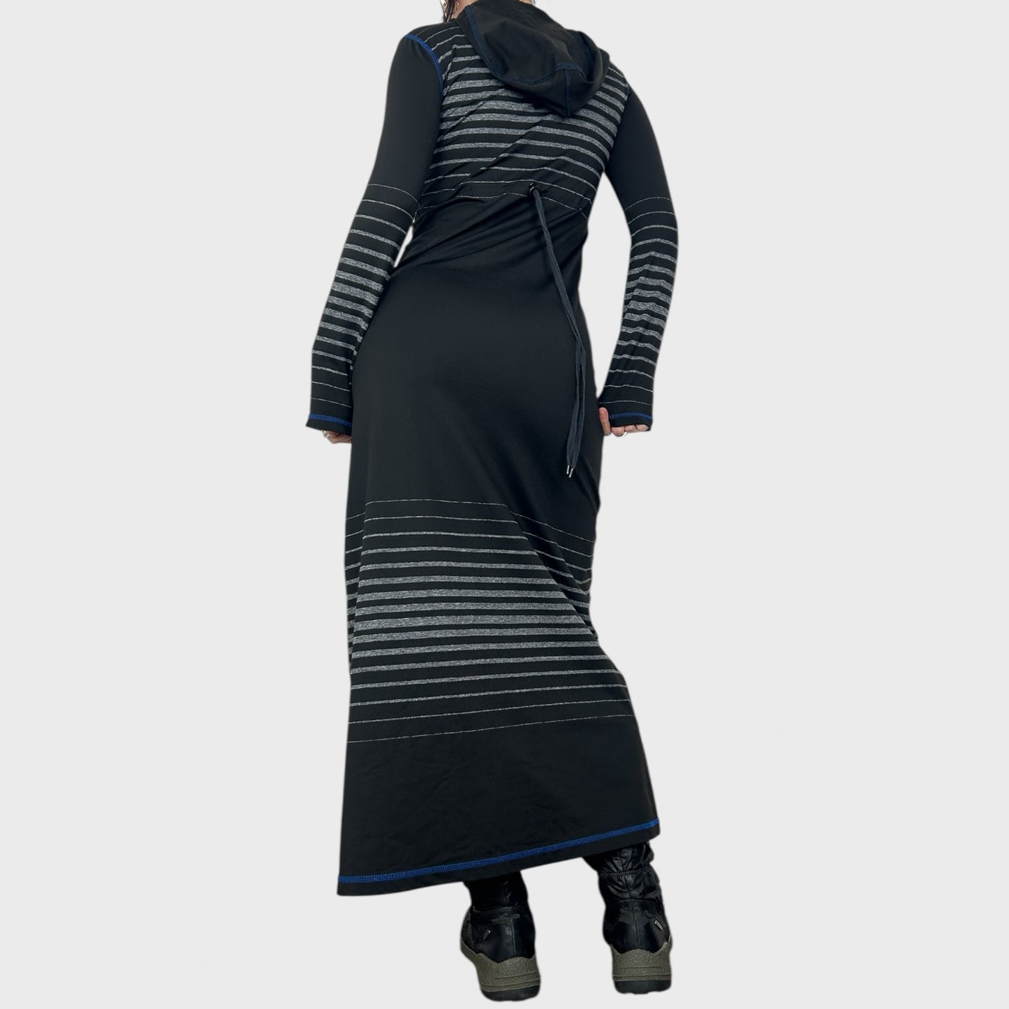 Cop Copine Striped Hooded Maxi Dress - S