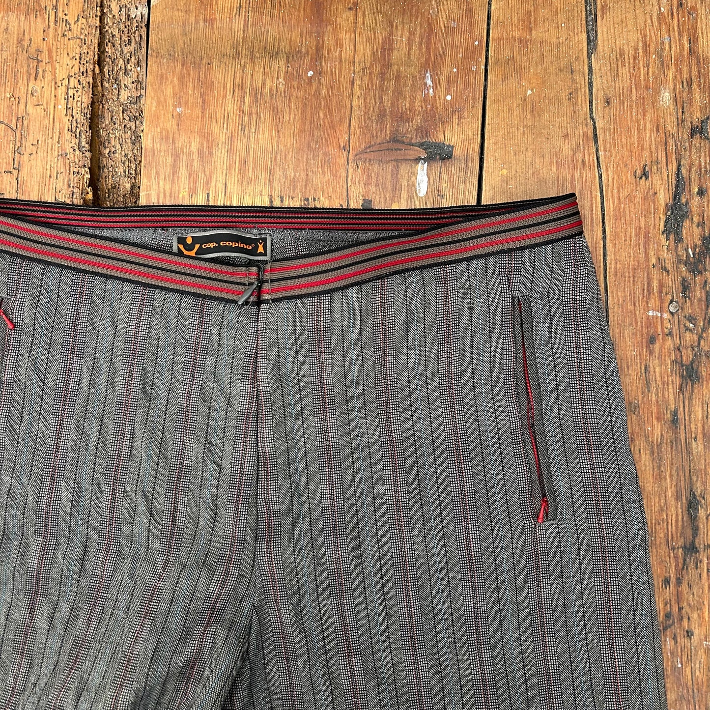 Cop Copine Wide Leg Pinstripe Trousers - M/L